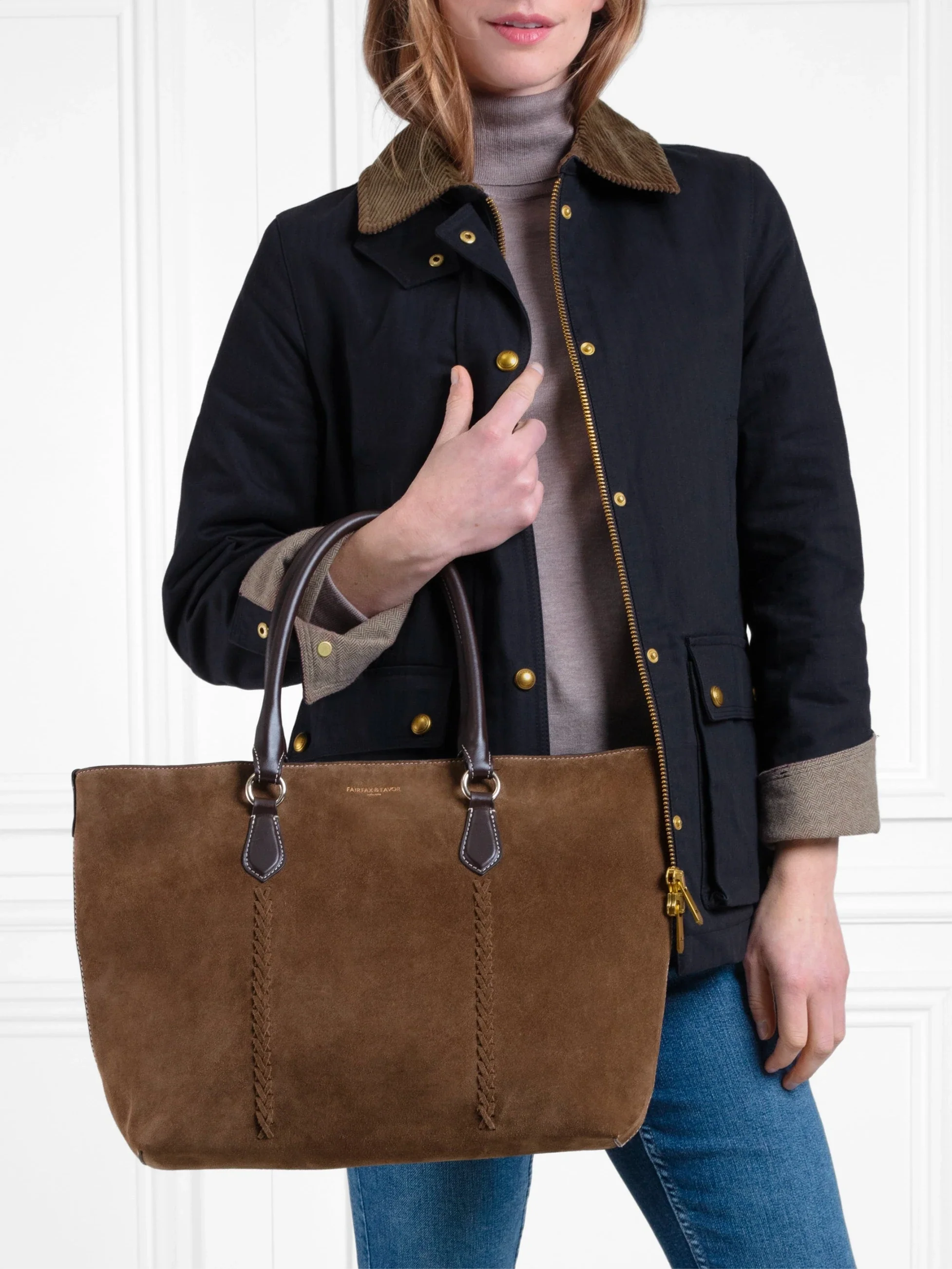 Seville Tote - Dark Taupe Suede - Image 2