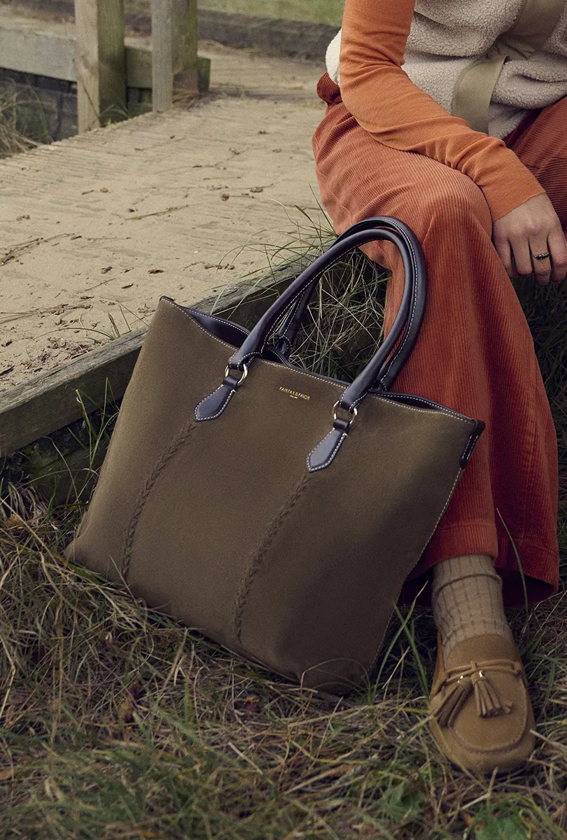 Seville Tote - Dark Taupe Suede - Image 7