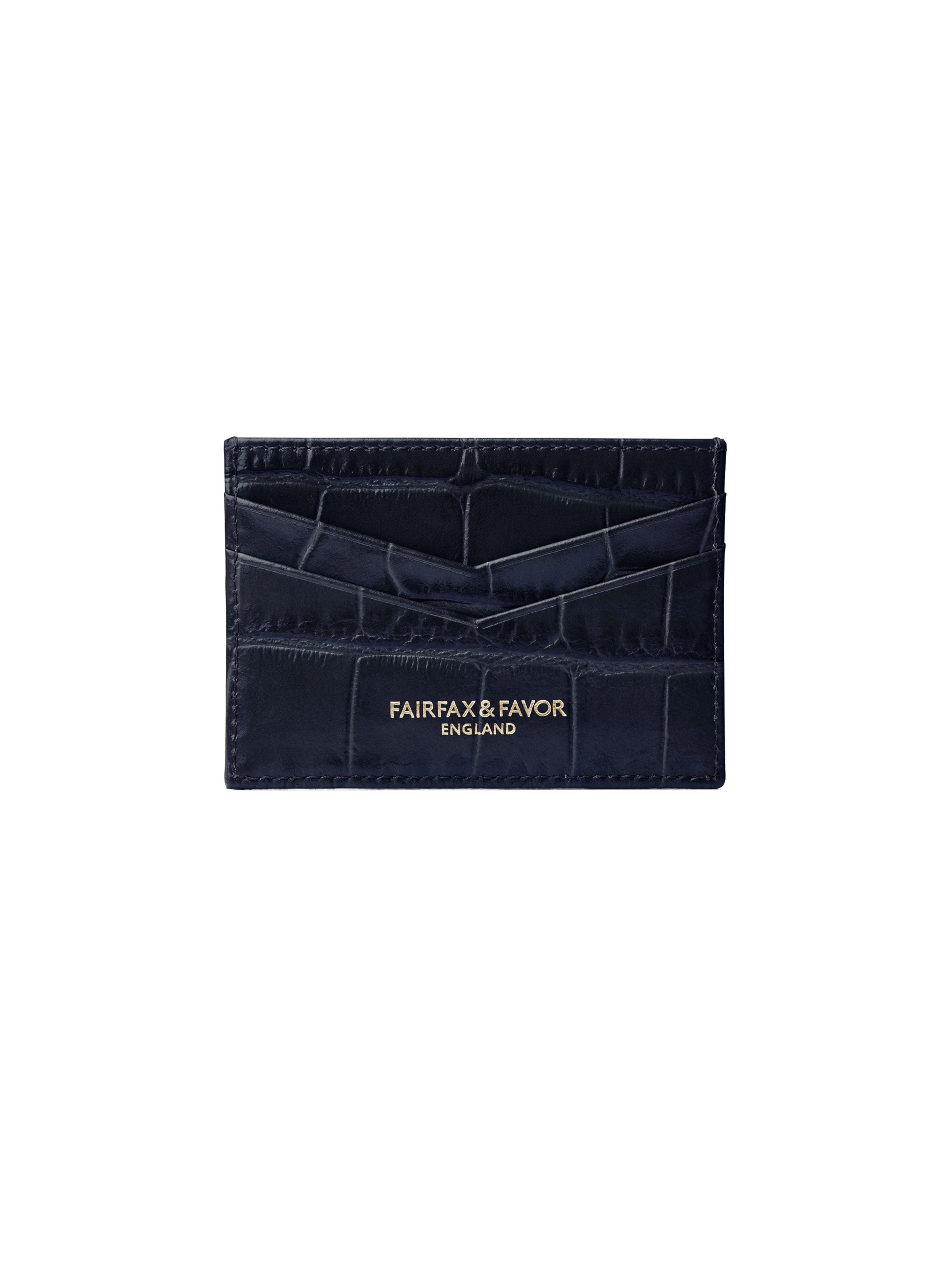 Signature Card Holder - Navy Croc Leather - Image 3