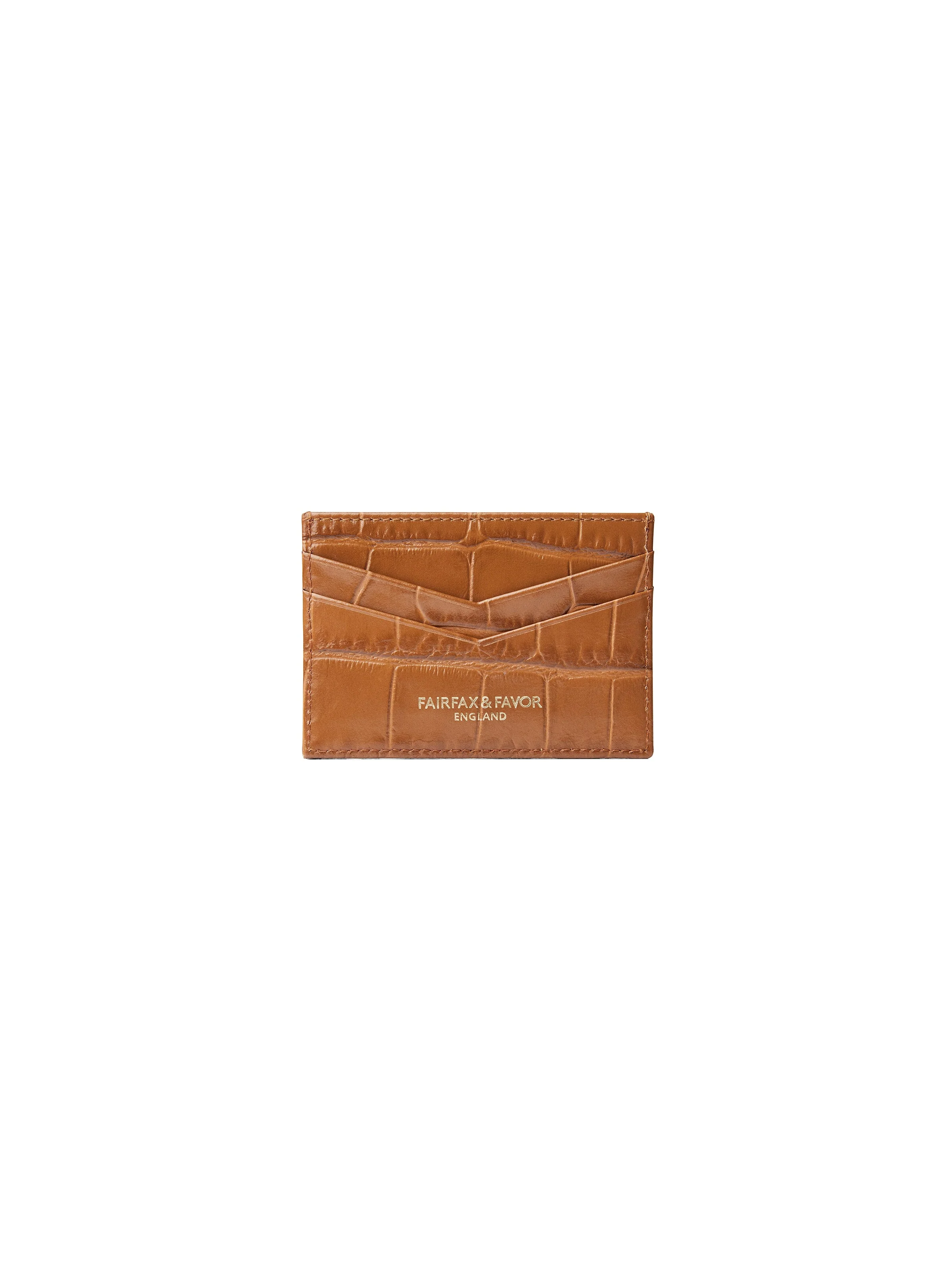 Signature Card Holder - Tan Croc Leather - Image 2