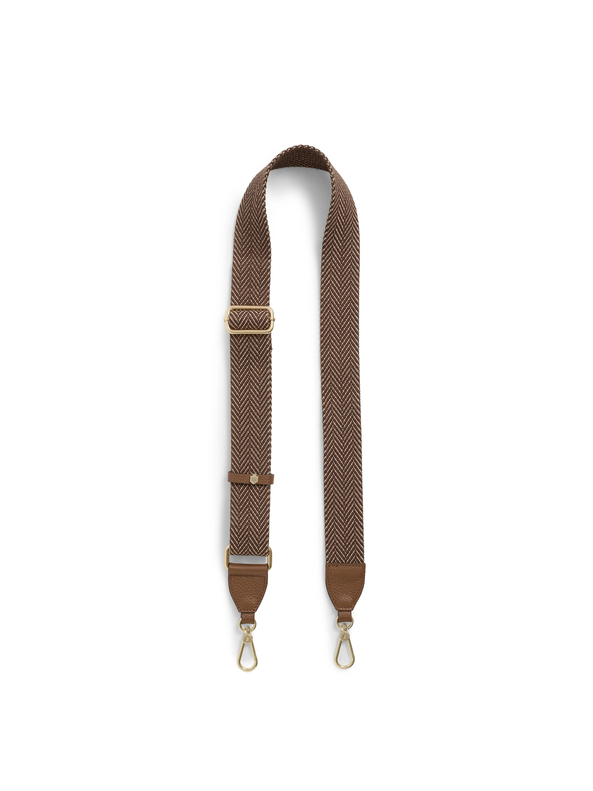 Signature Chevron Webbing Strap - Chocolate