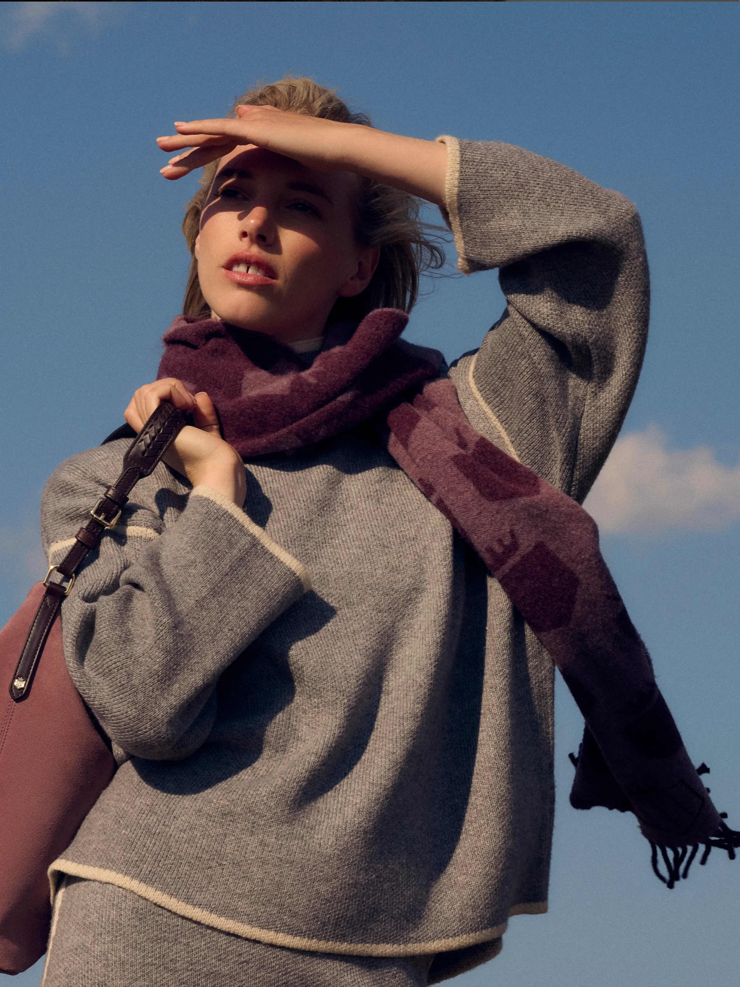 Women's Signature Merino Scarf - Elderberry & Heather - Image 2