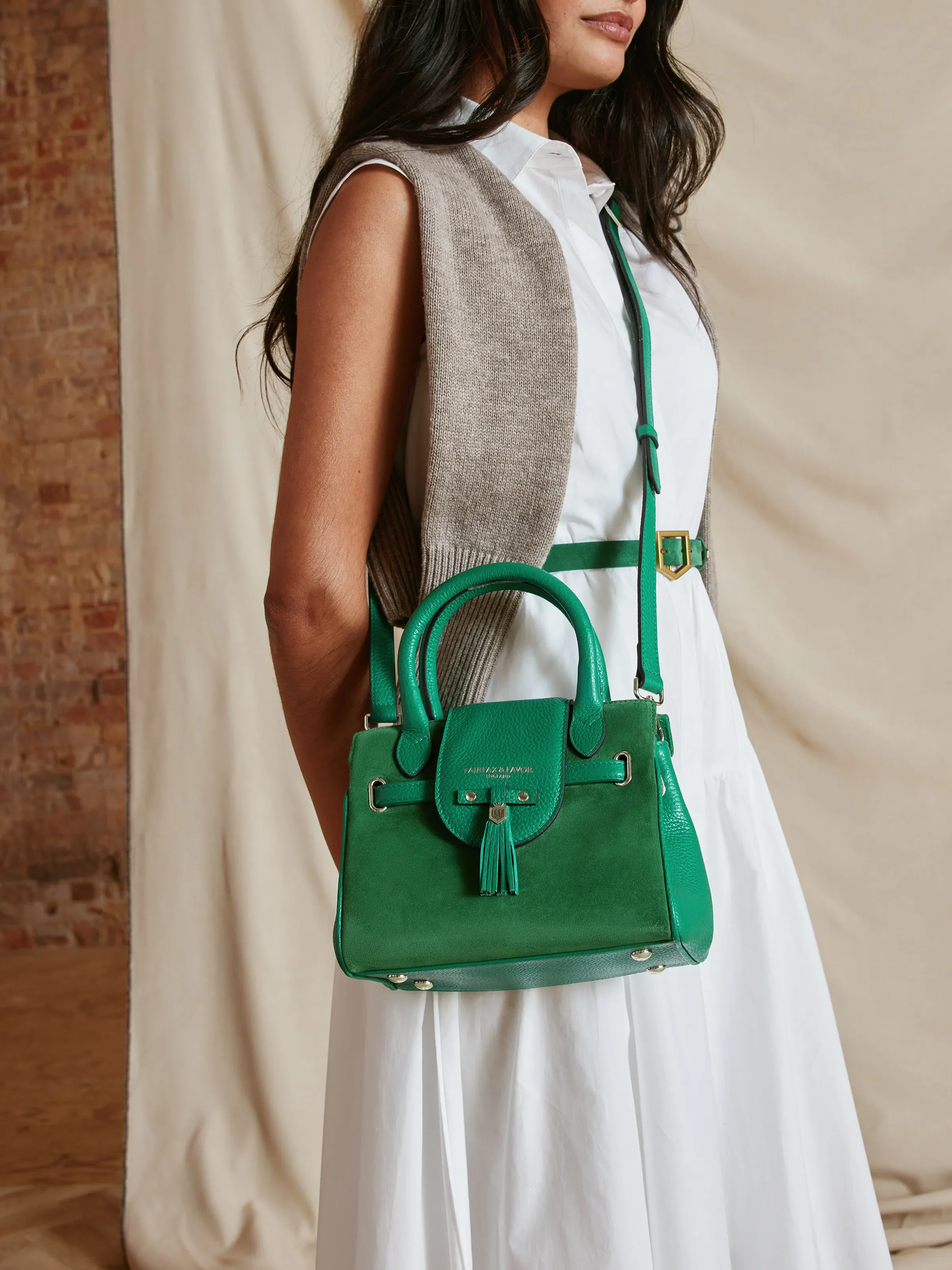 Mini Windsor Handbag - Clover Green Suede (Store Exclusive) - Image 2