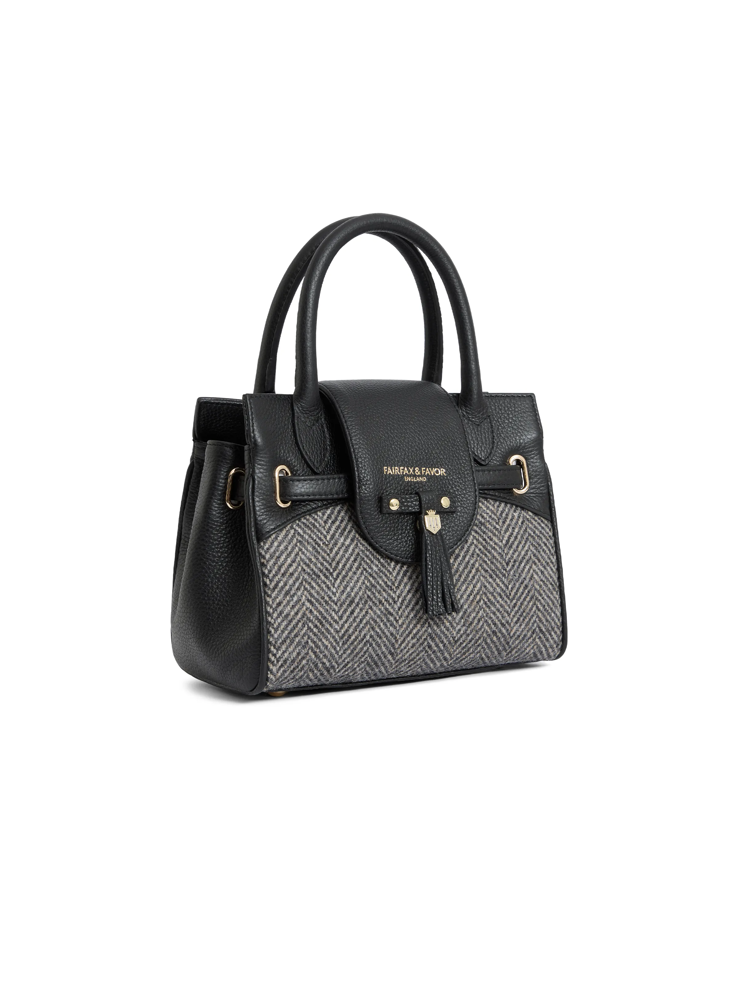 Mini Windsor Handbag - Herringbone Black Leather (Store Exclusive) - Image 3