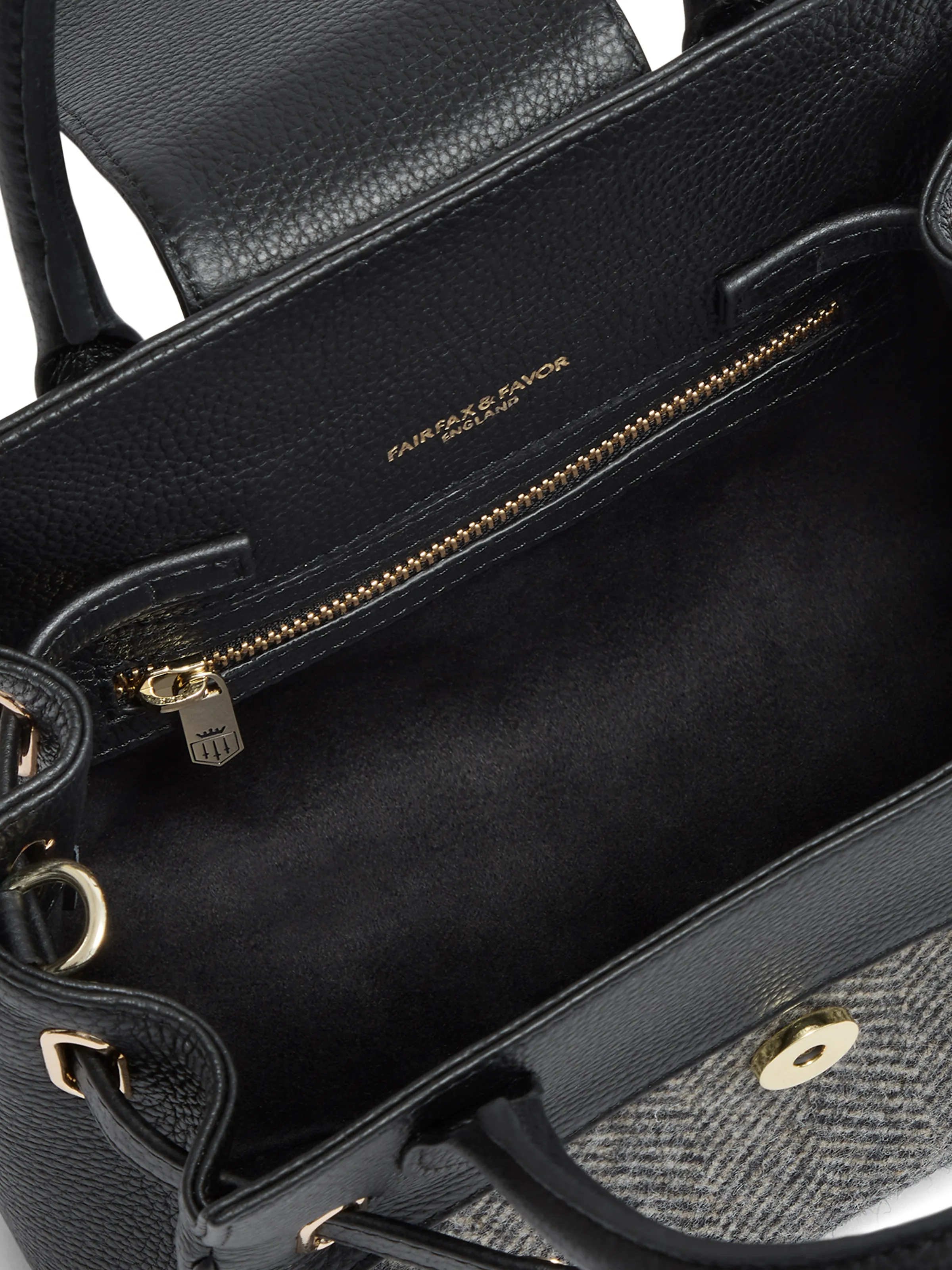 Mini Windsor Handbag - Herringbone Black Leather (Store Exclusive) - Image 4