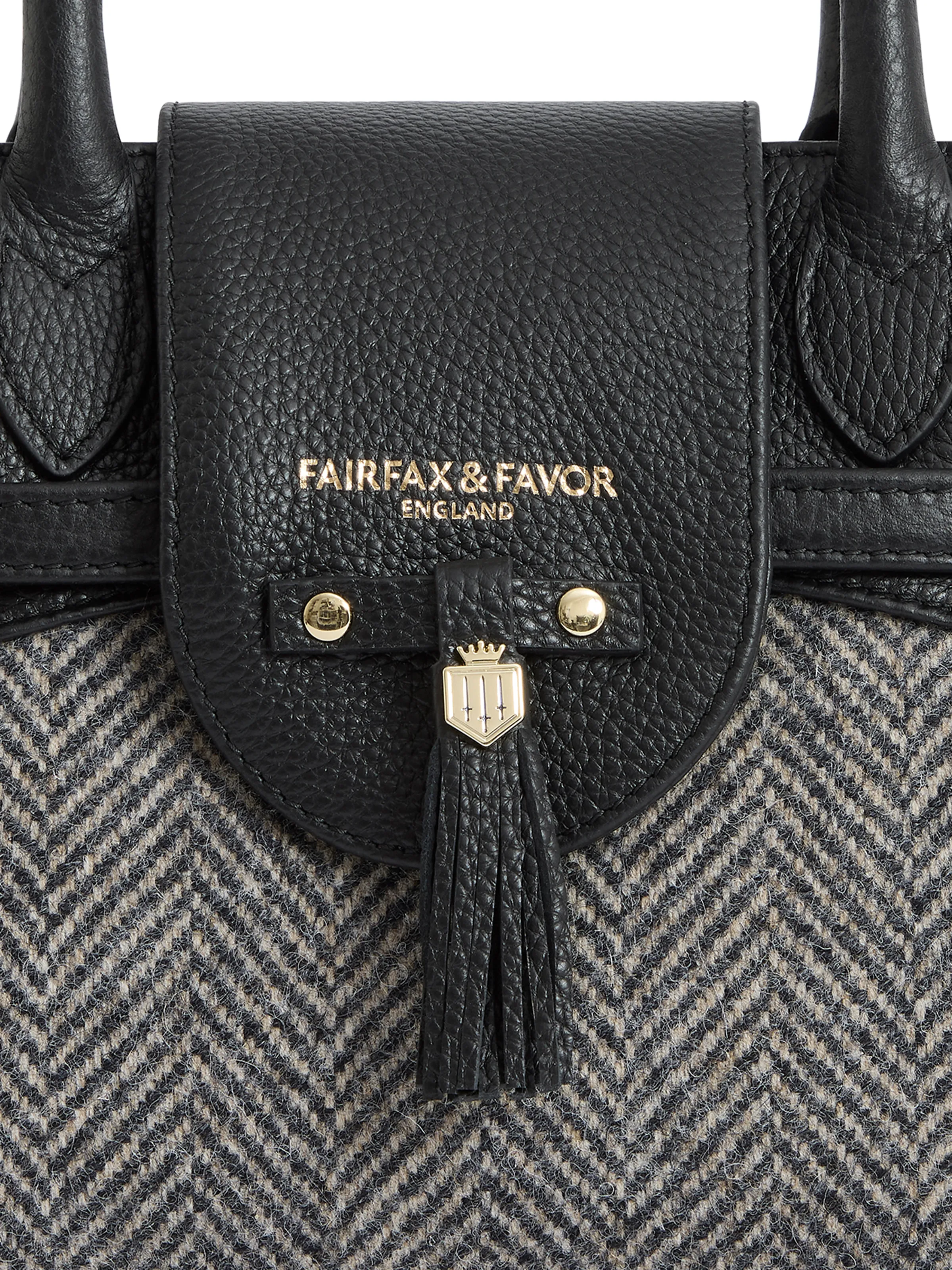 Mini Windsor Handbag - Herringbone Black Leather (Store Exclusive) - Image 5