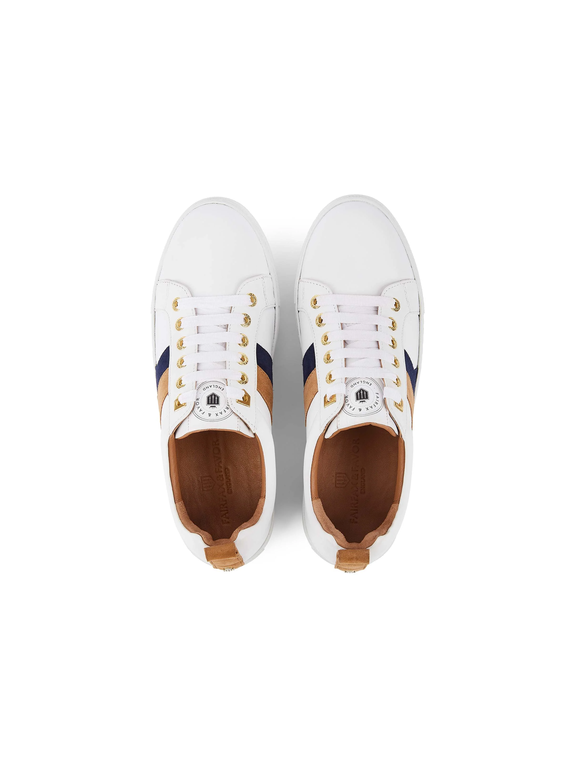 Alexandra - White - Tan & Navy - Image 4