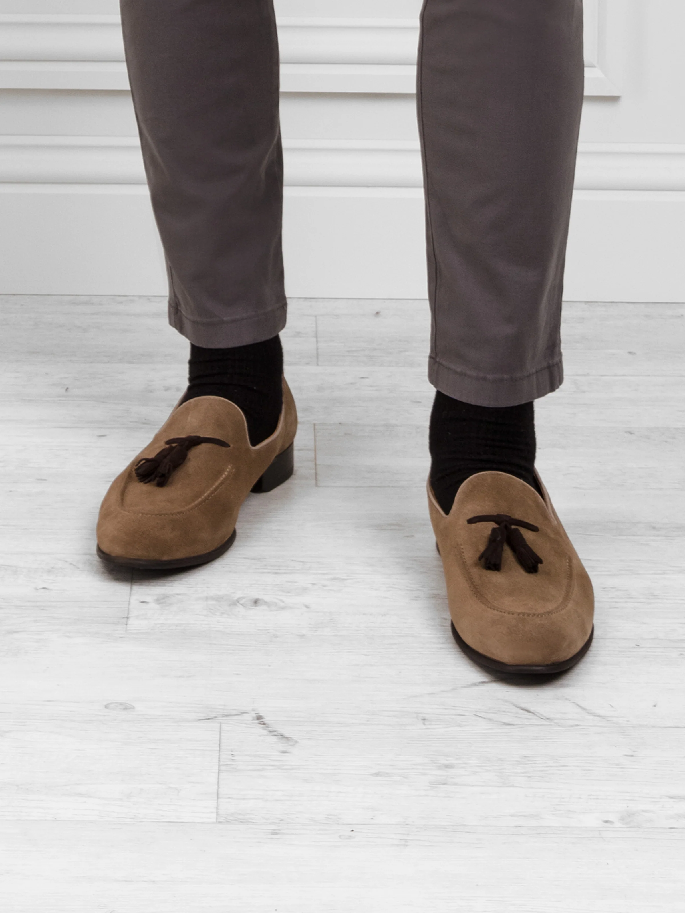 Bedingfeld - Taupe & Chocolate Suede - Image 3