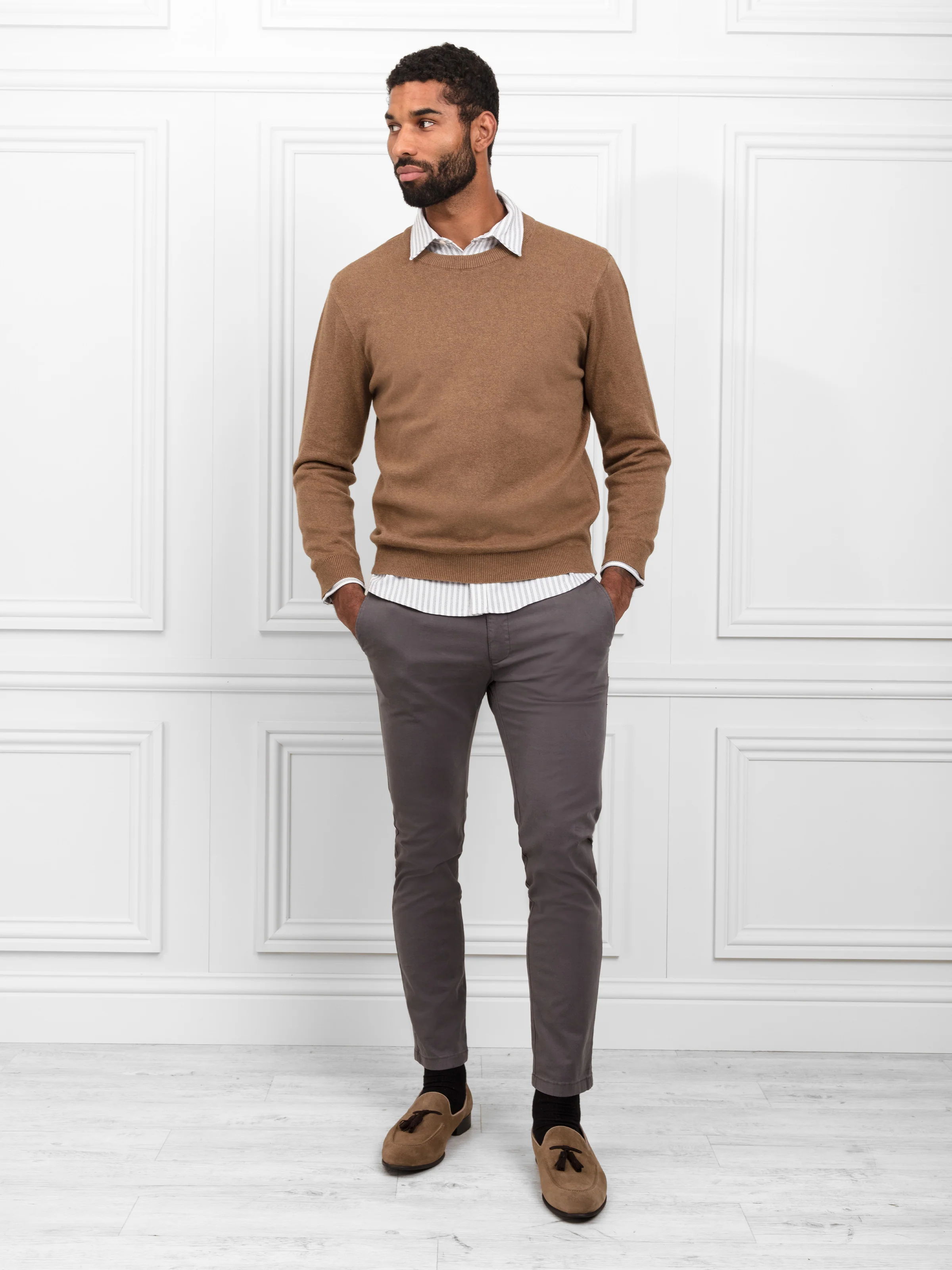 Bedingfeld - Taupe & Chocolate Suede - Image 6
