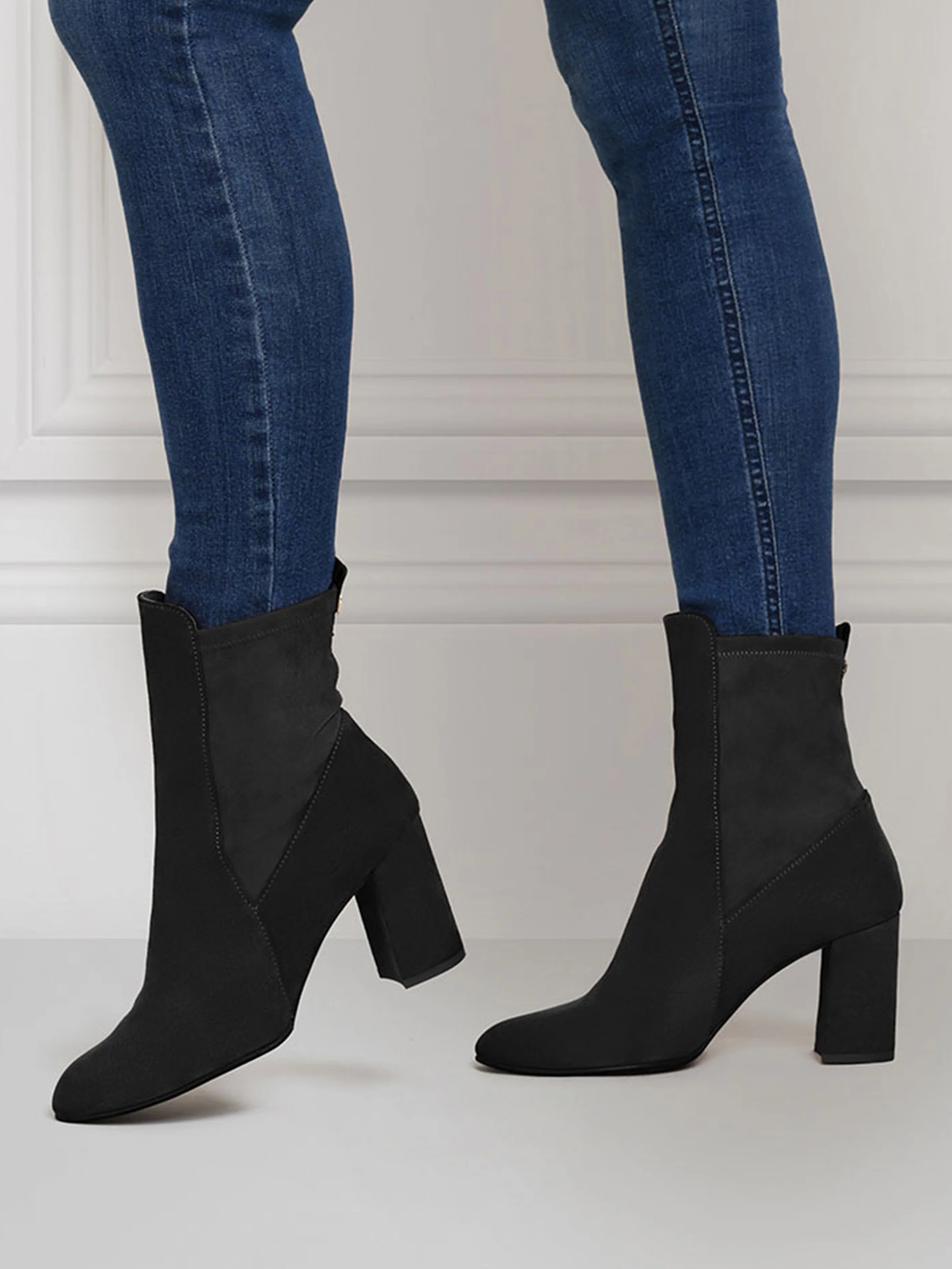 Heeled Belgravia Ankle - Black Suede - Image 6