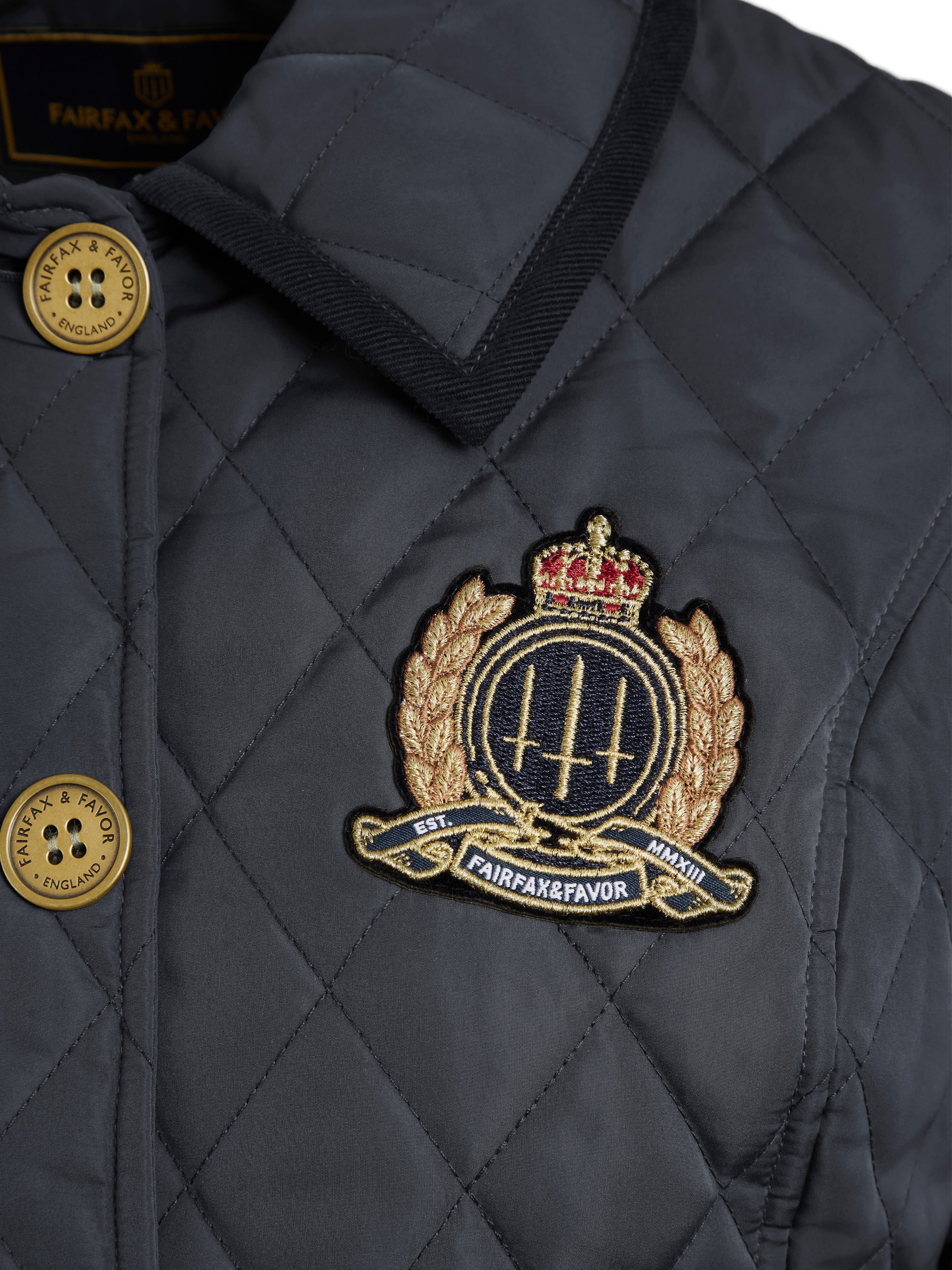 Bella Quilted Jacket - Navy - Image 5