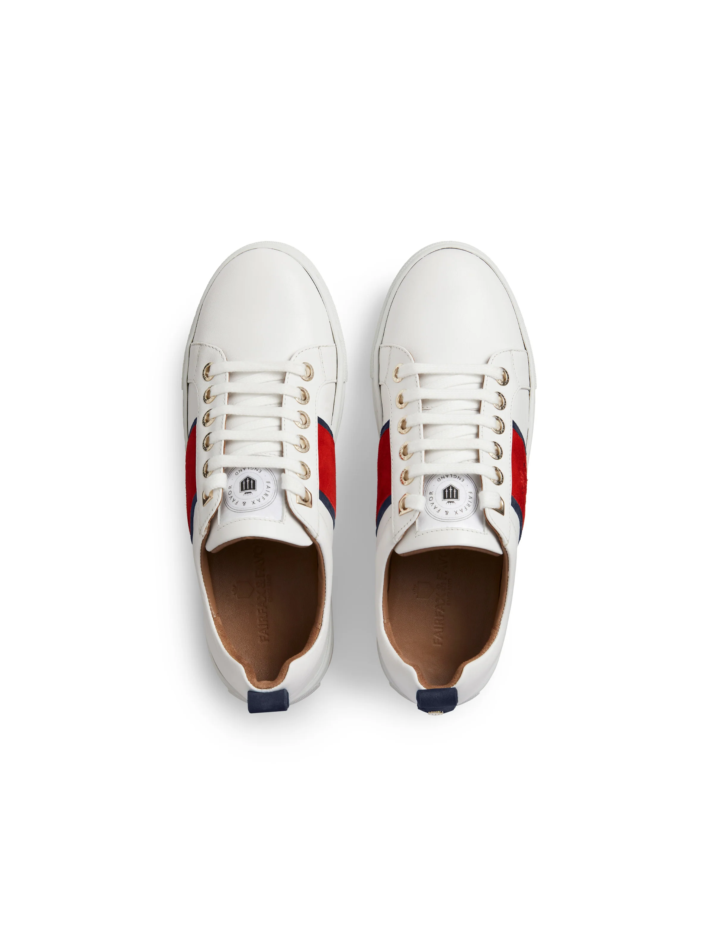 Cannes Trainer - White - Navy & Red - Image 4