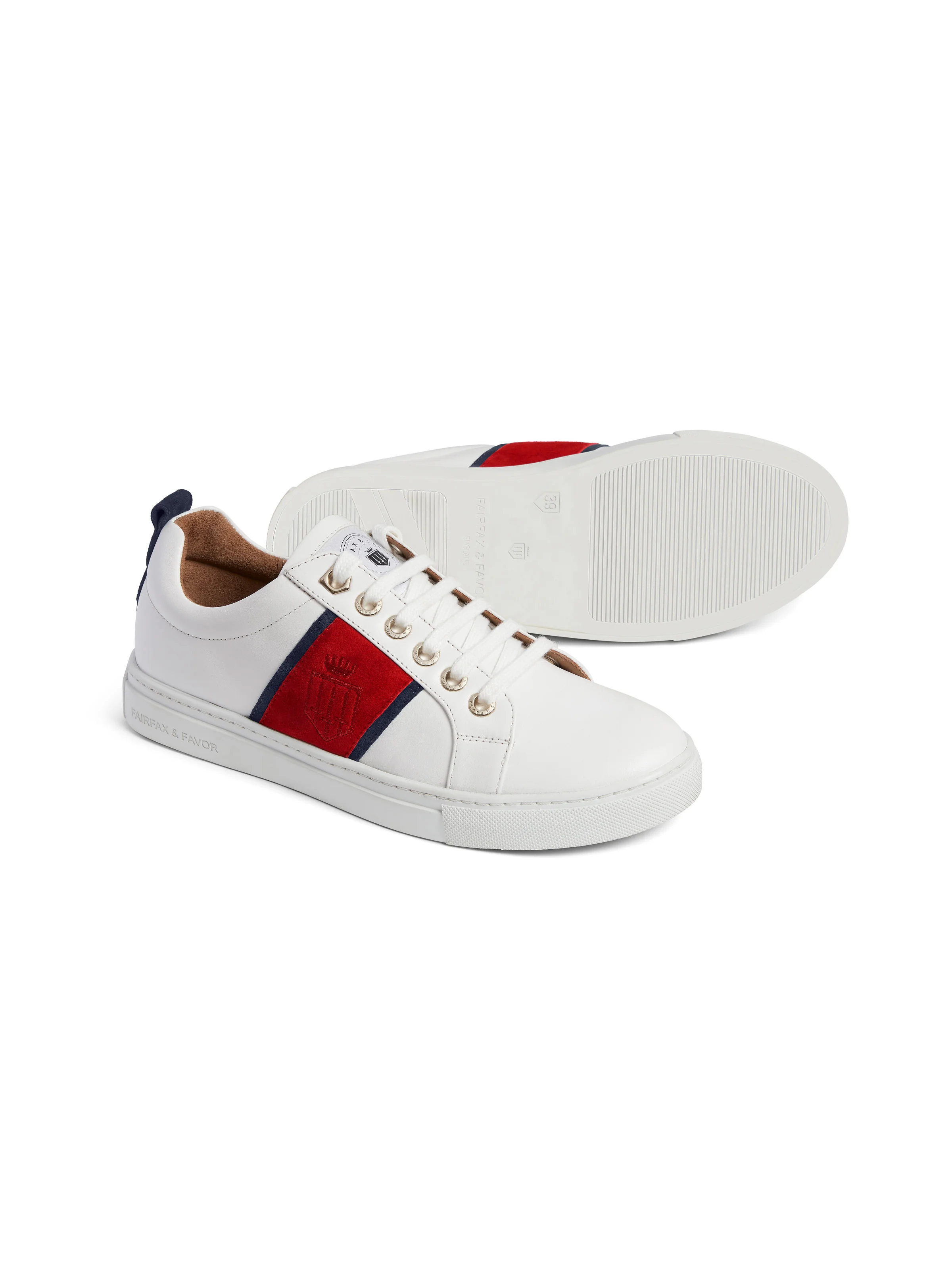 Cannes Trainer - White - Navy & Red - Image 5