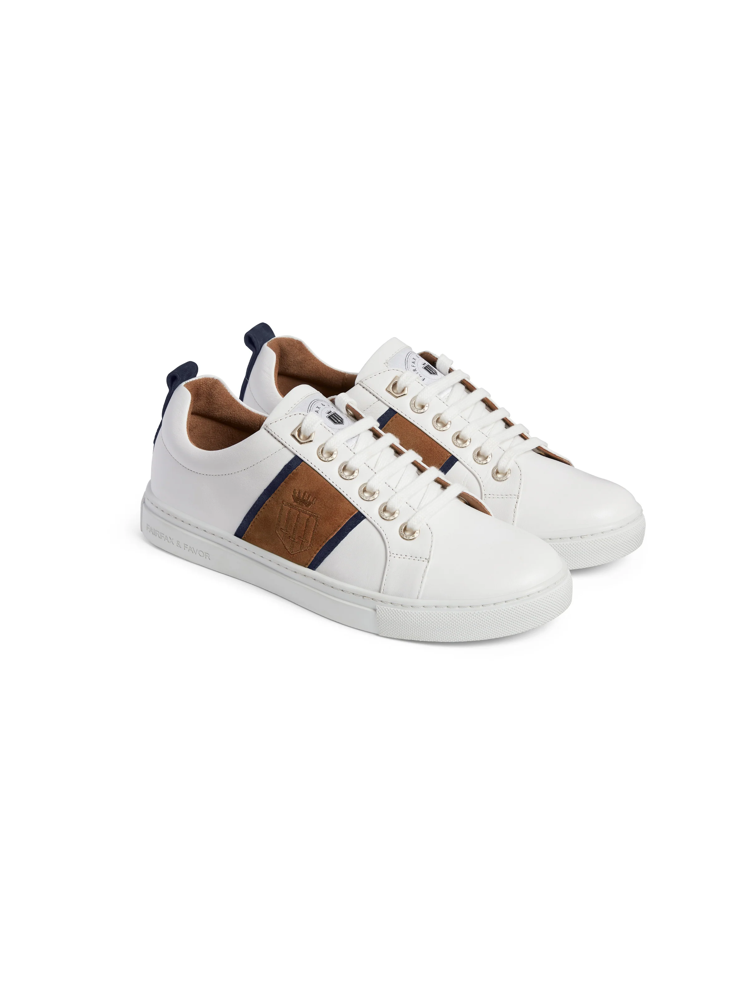 Cannes Trainer - White - Tan & Navy - Image 3