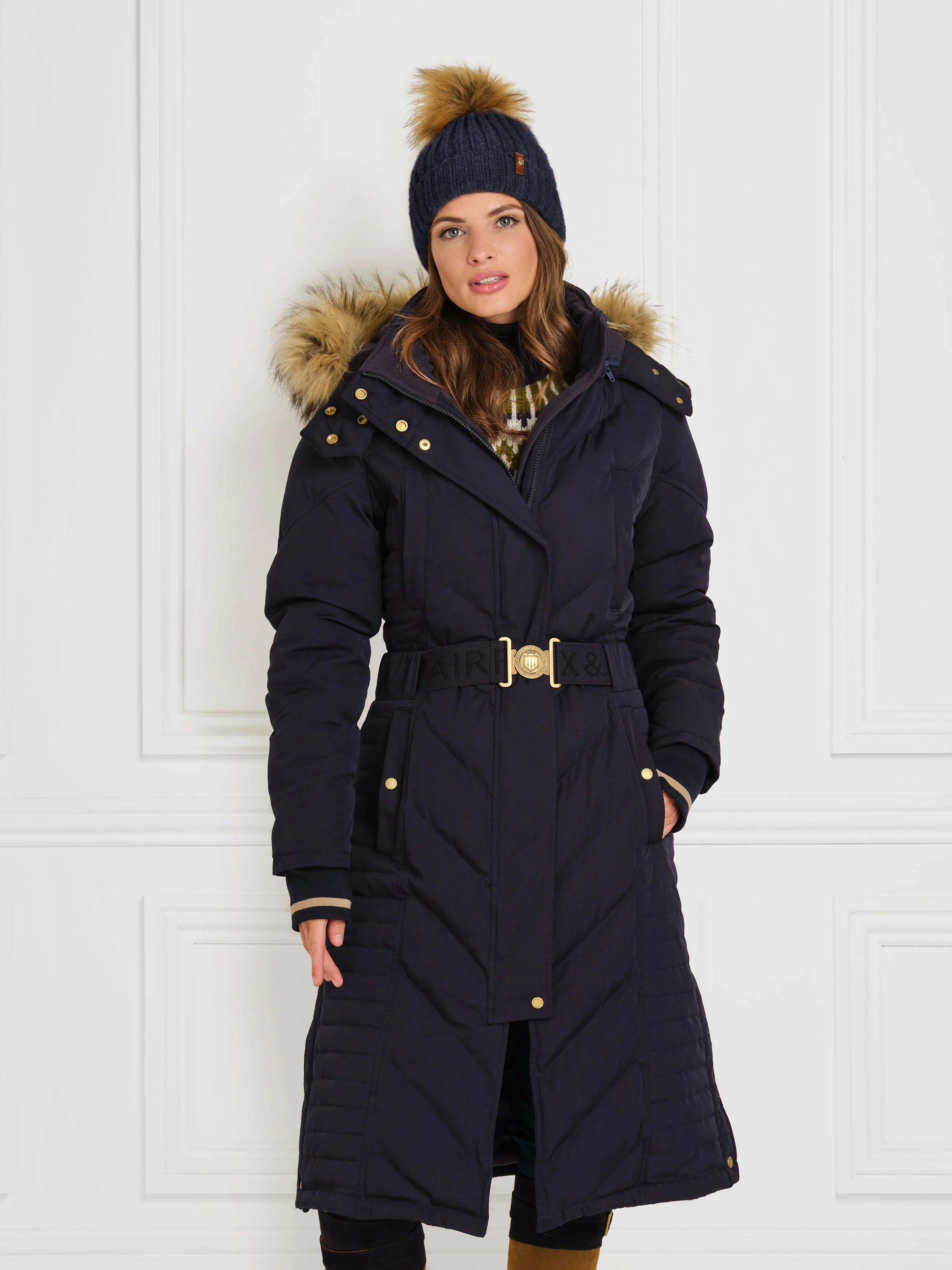 Charlotte Longline Coat - Navy - Image 5