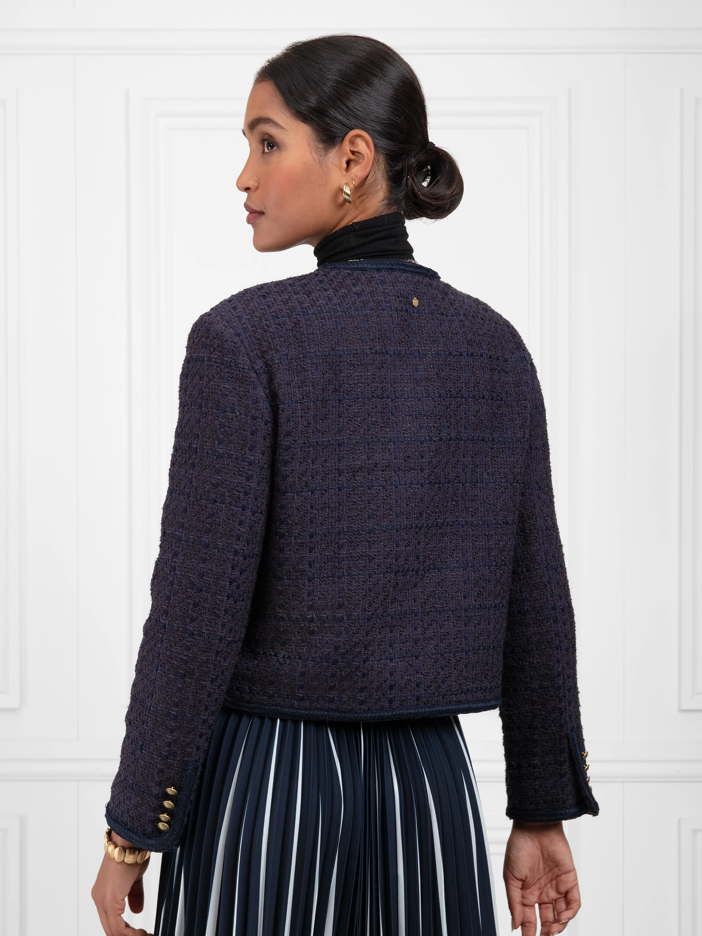 Esme Boucle Jacket - Navy - Image 5
