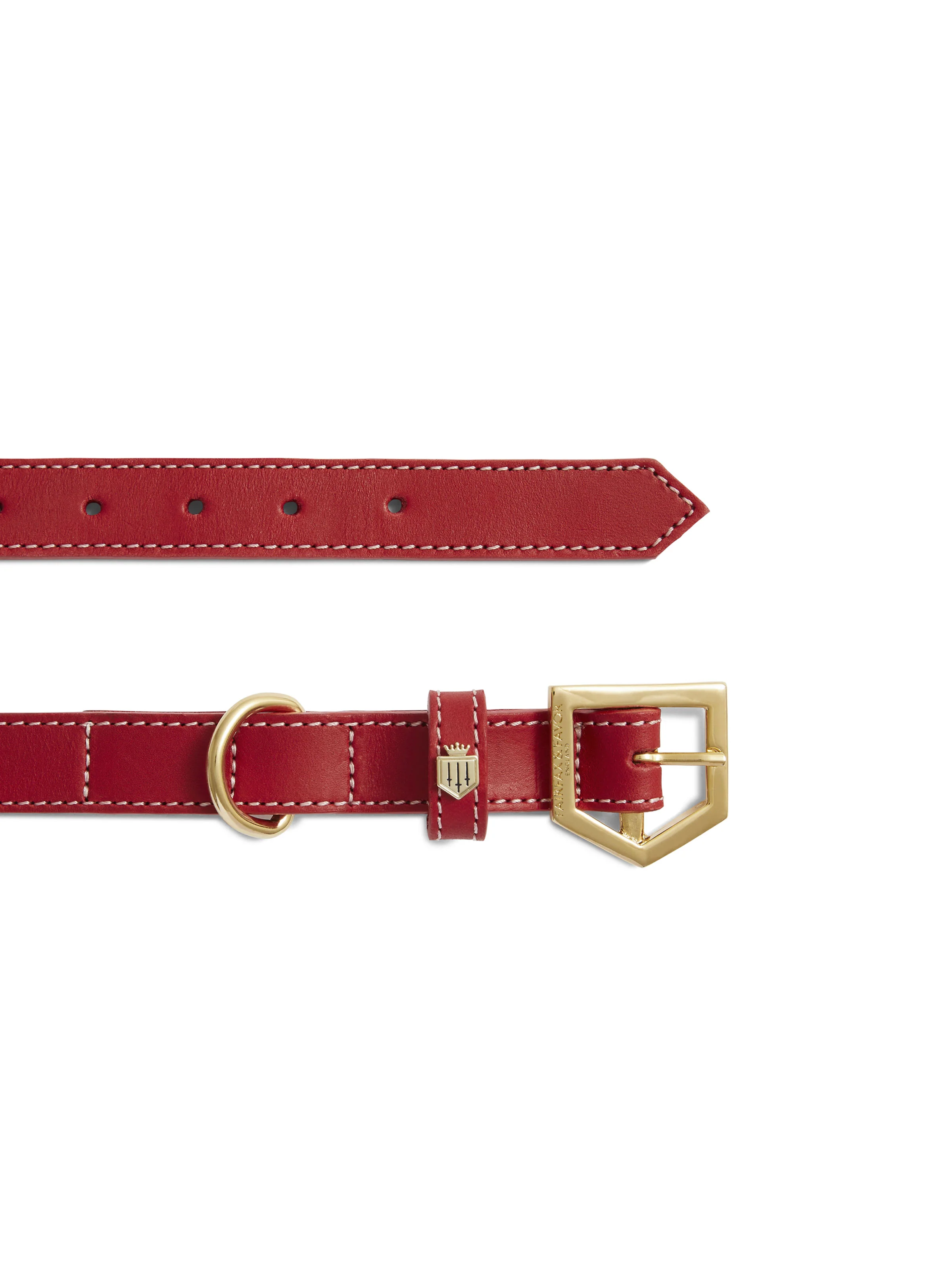 Fitzroy Dog Collar - Red Leather - Image 3