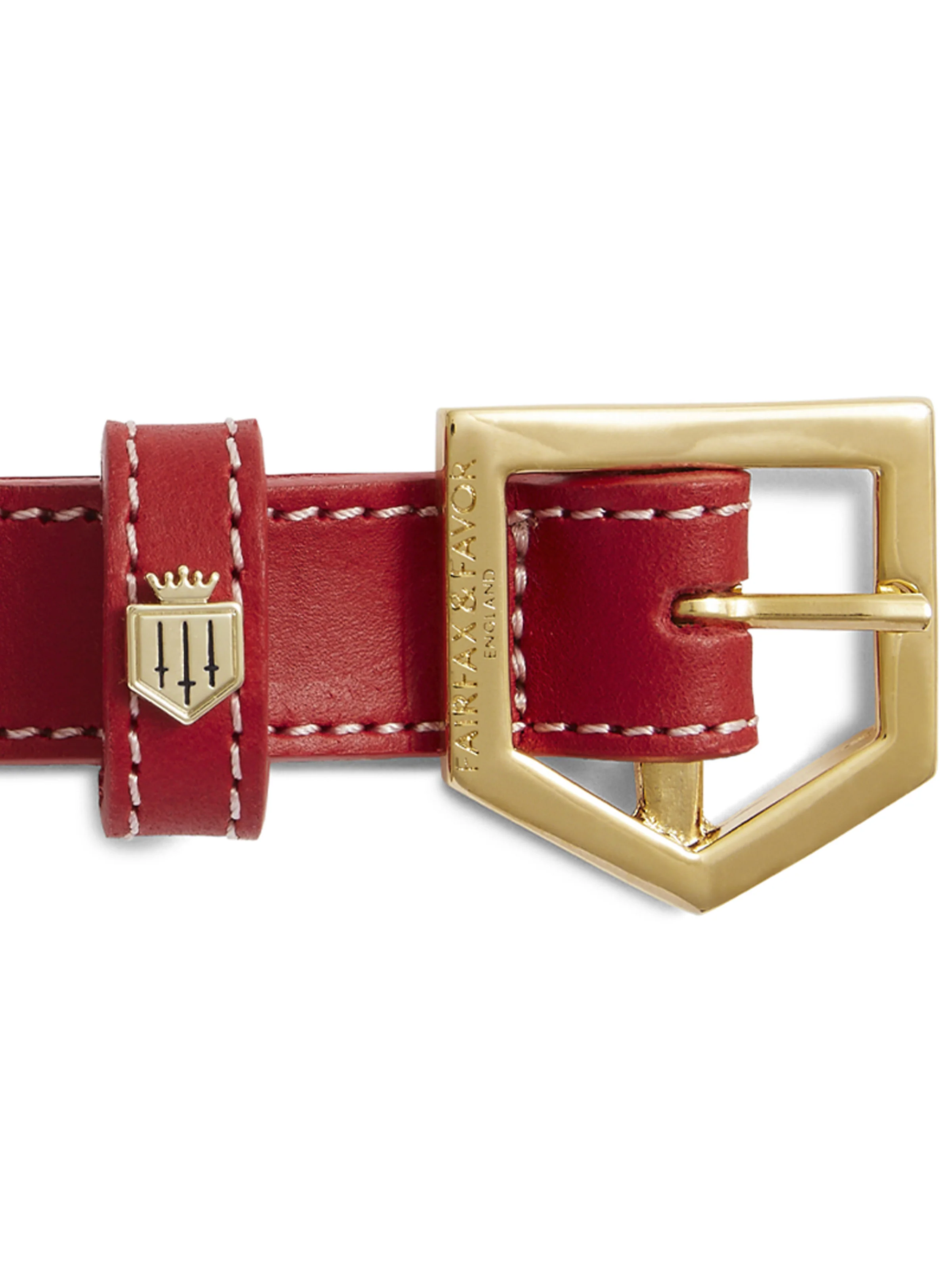 Fitzroy Dog Collar - Red Leather - Image 4