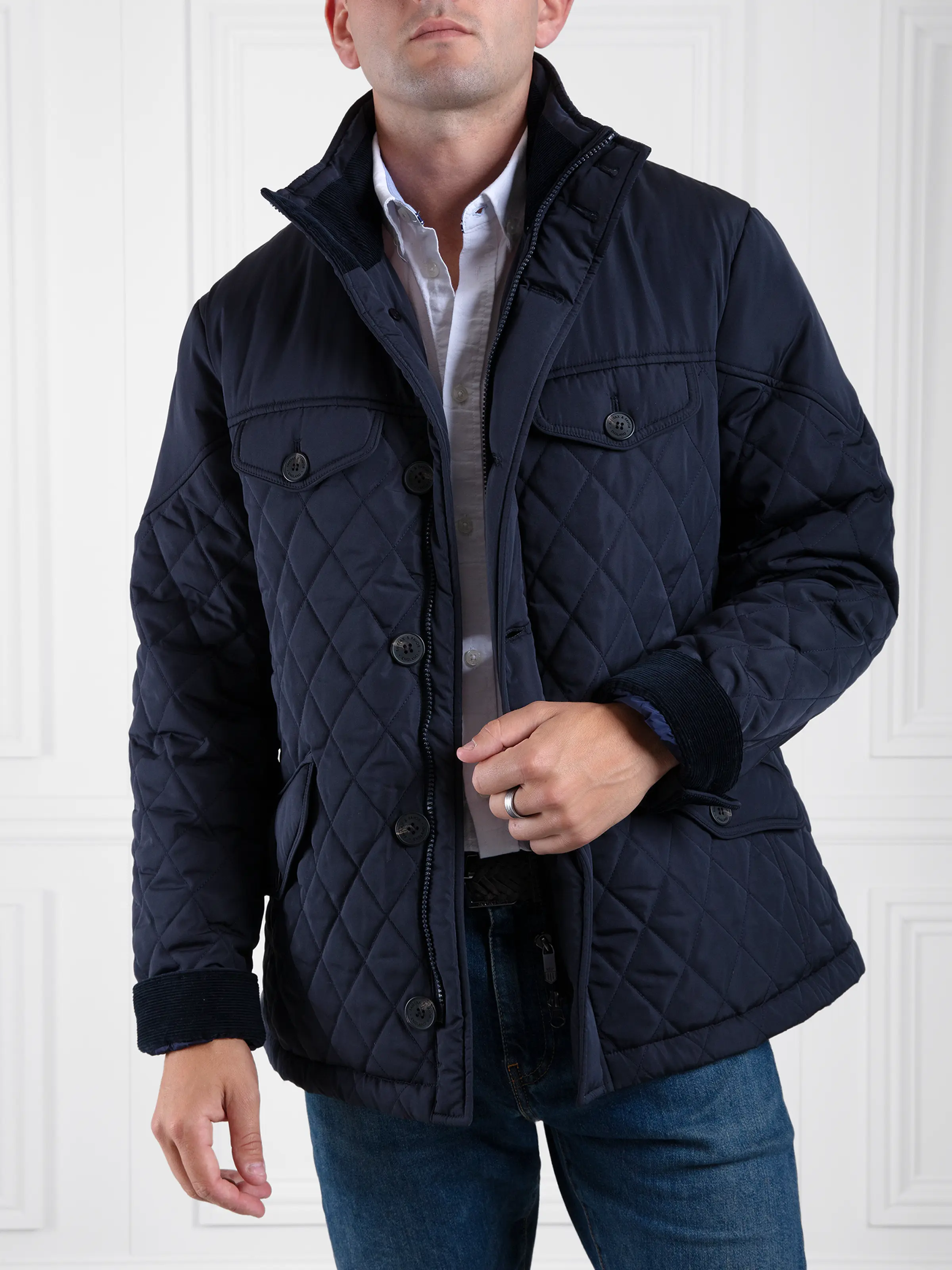 George Quilted Jacket - Navy - Image 6