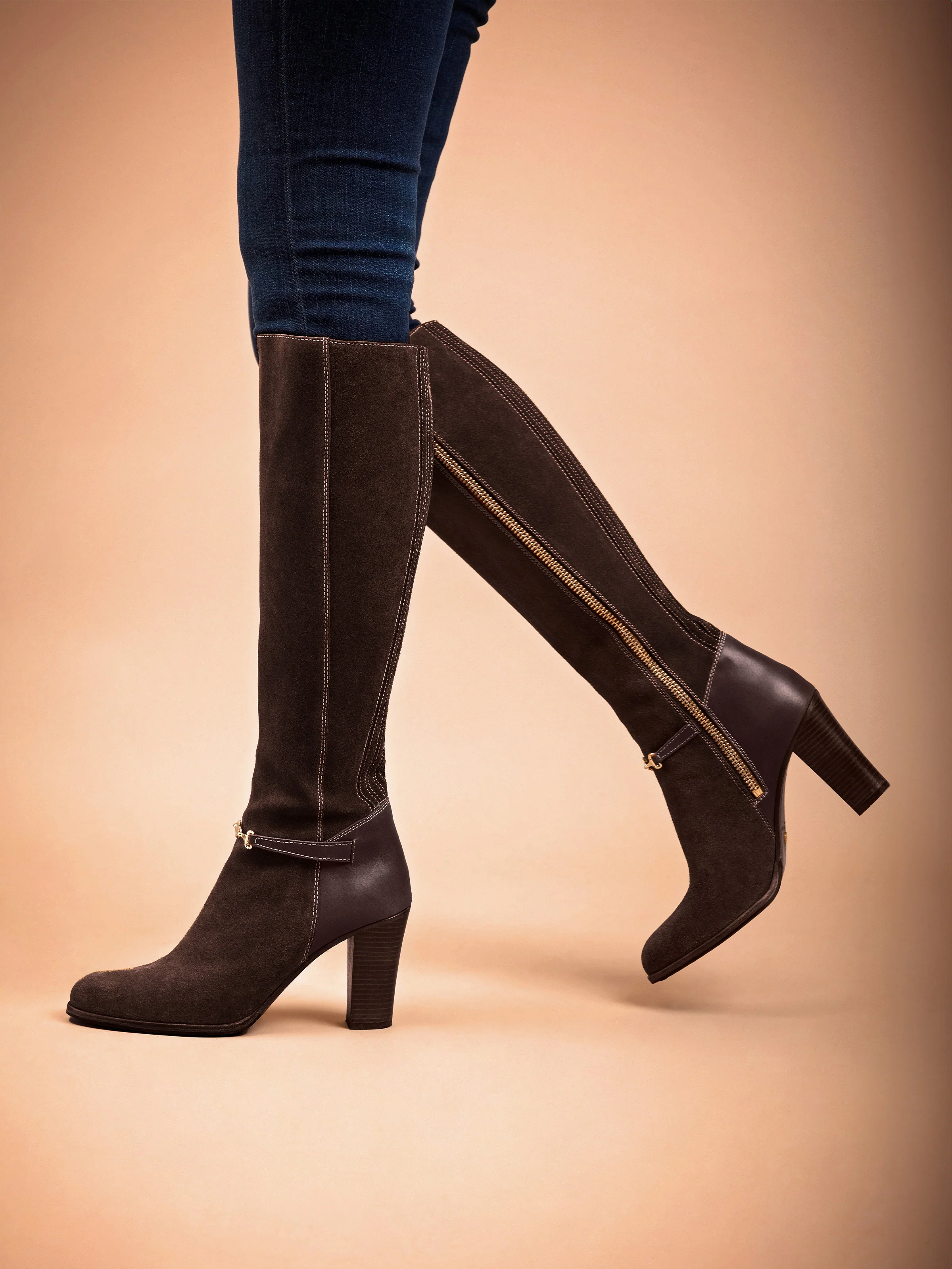 Heeled Octavia - Chocolate Suede - Image 3
