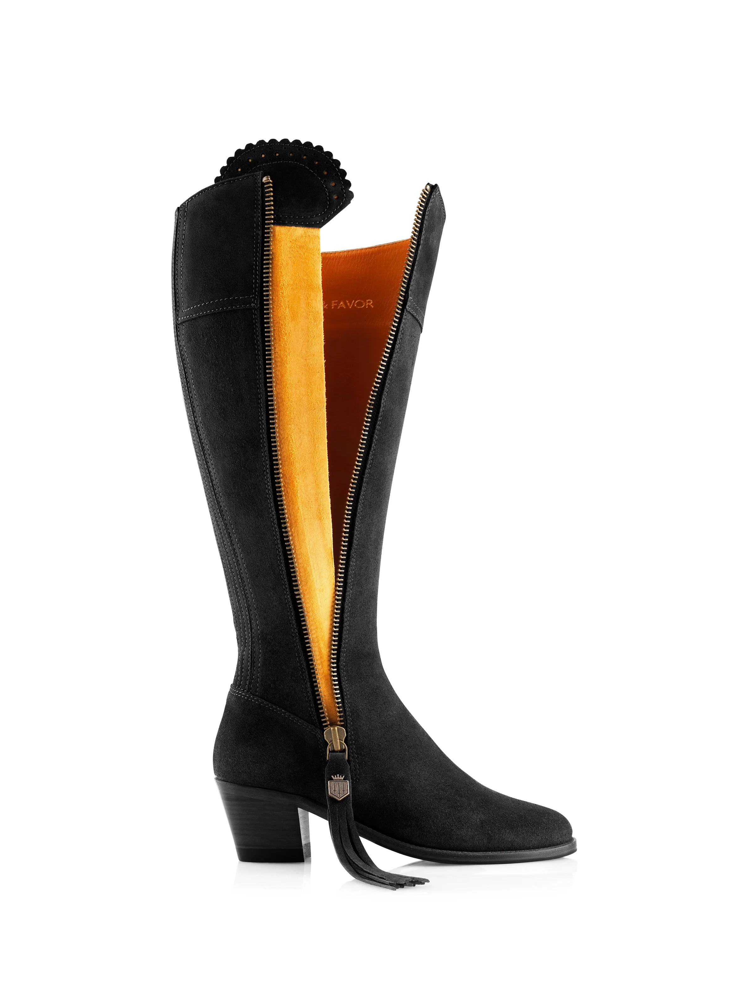 Heeled Regina (Sporting Fit) - Black Suede - Image 3