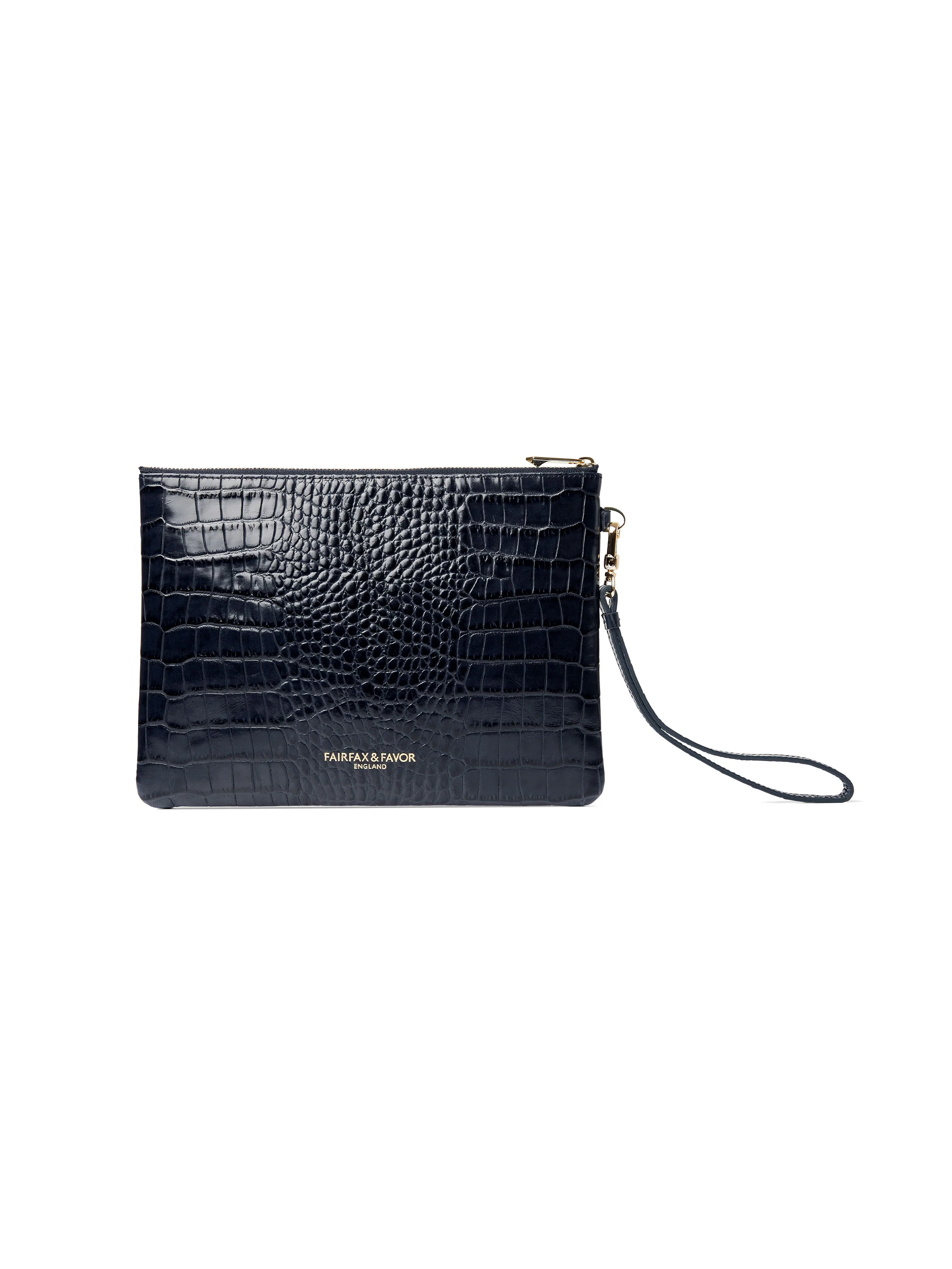 Highbury Clutch - High Shine Navy Croc - Image 3