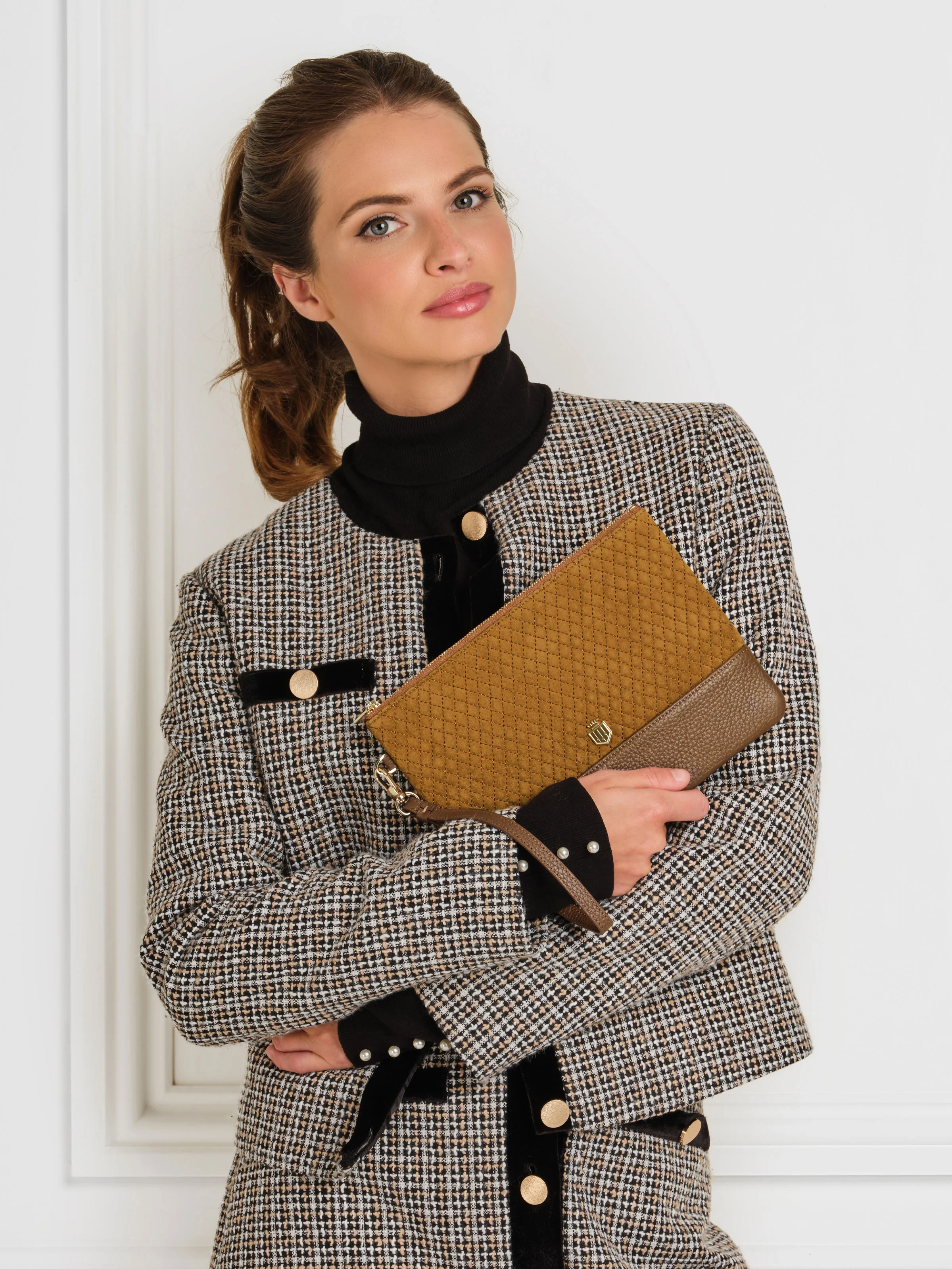 Highbury Clutch - Quilted Tan - Image 2