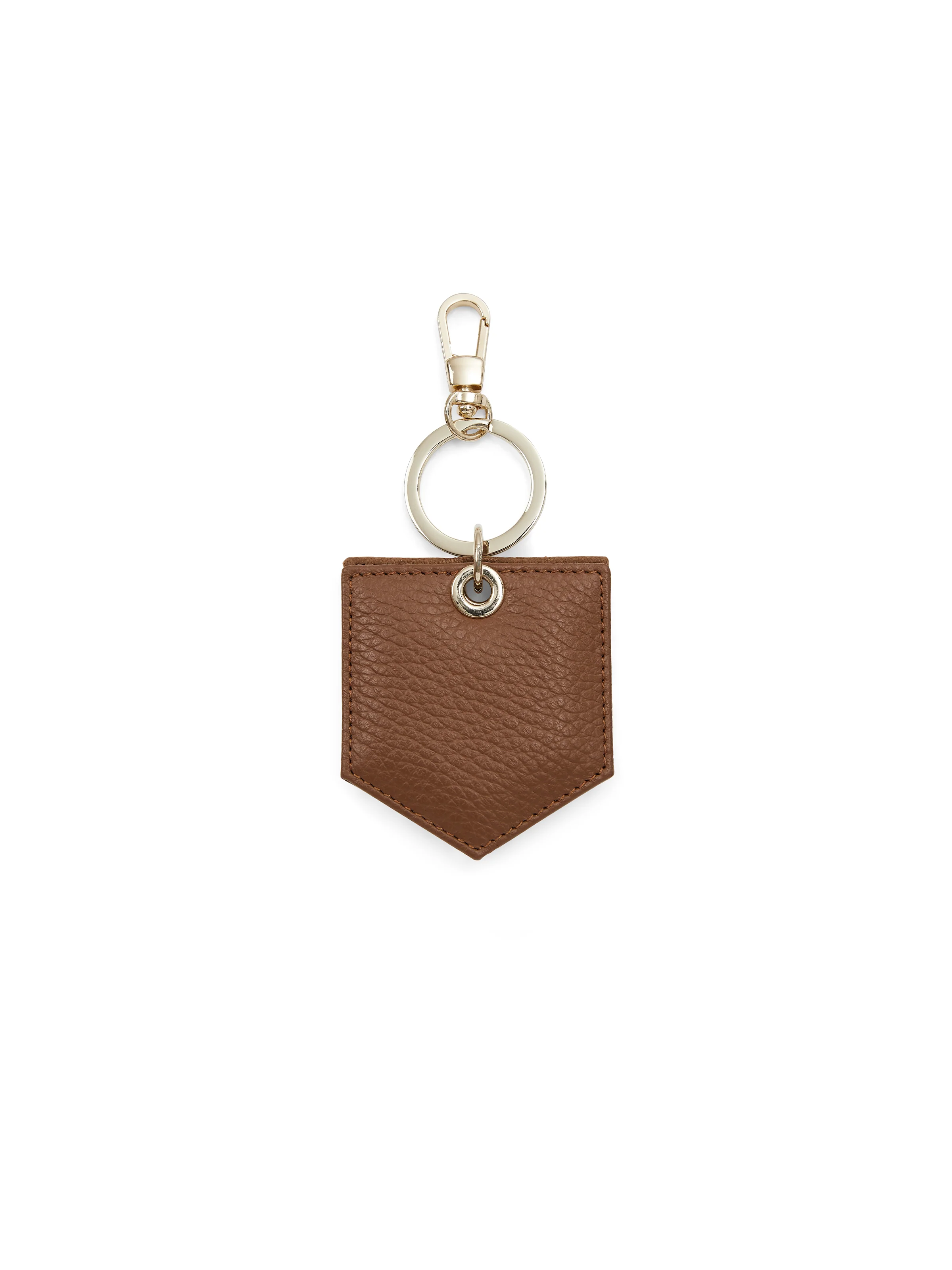 Signature Key Ring Mirror - Pebbled Tan Leather - Image 3