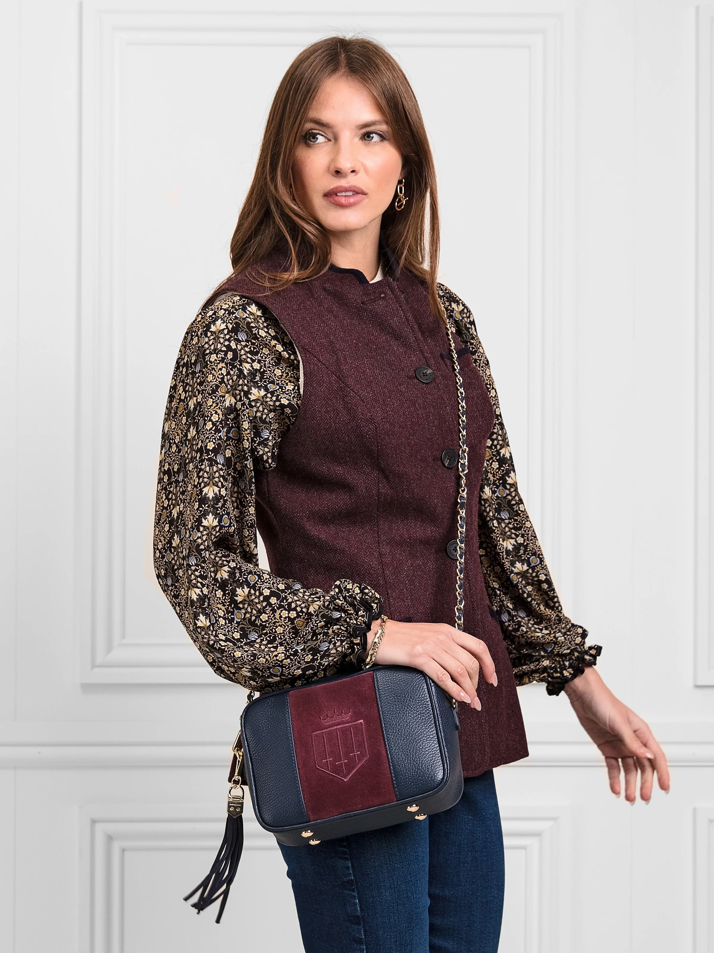 Madeline Gilet - Plum Herringbone - Image 5