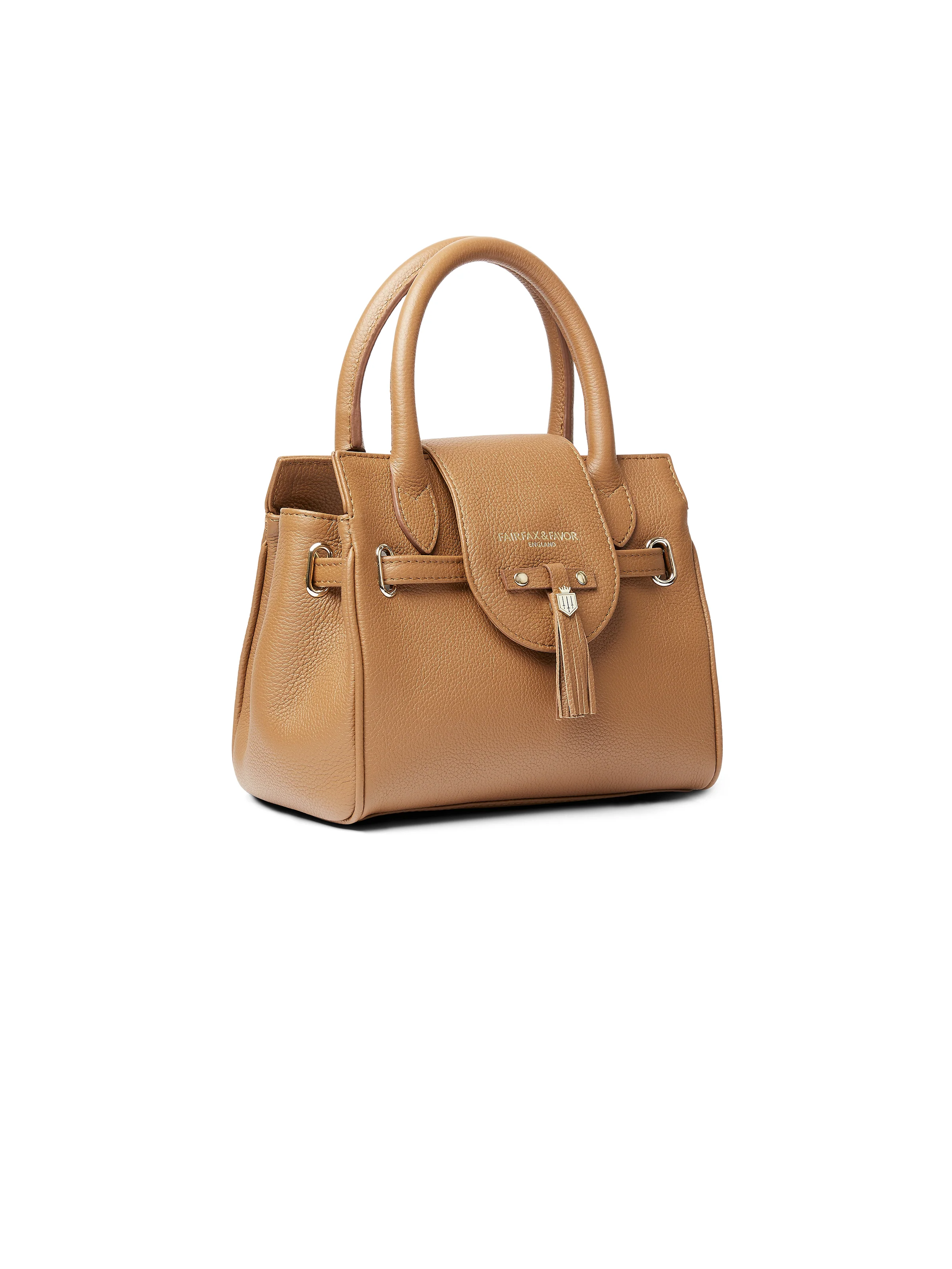 Mini Windsor Handbag - Pebbled Tan Leather - Image 4