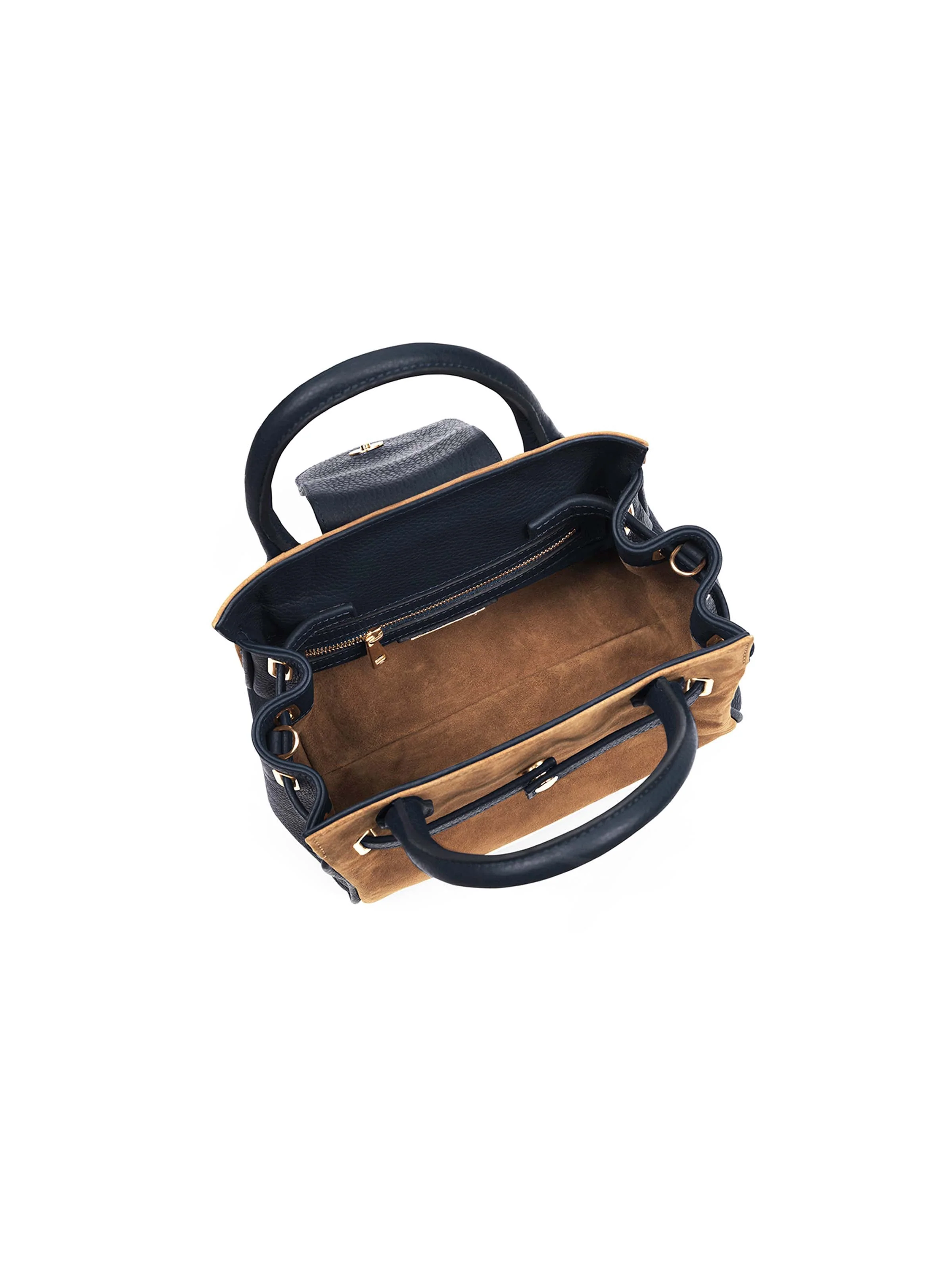 Mini Windsor Handbag - Tan & Navy - Image 5