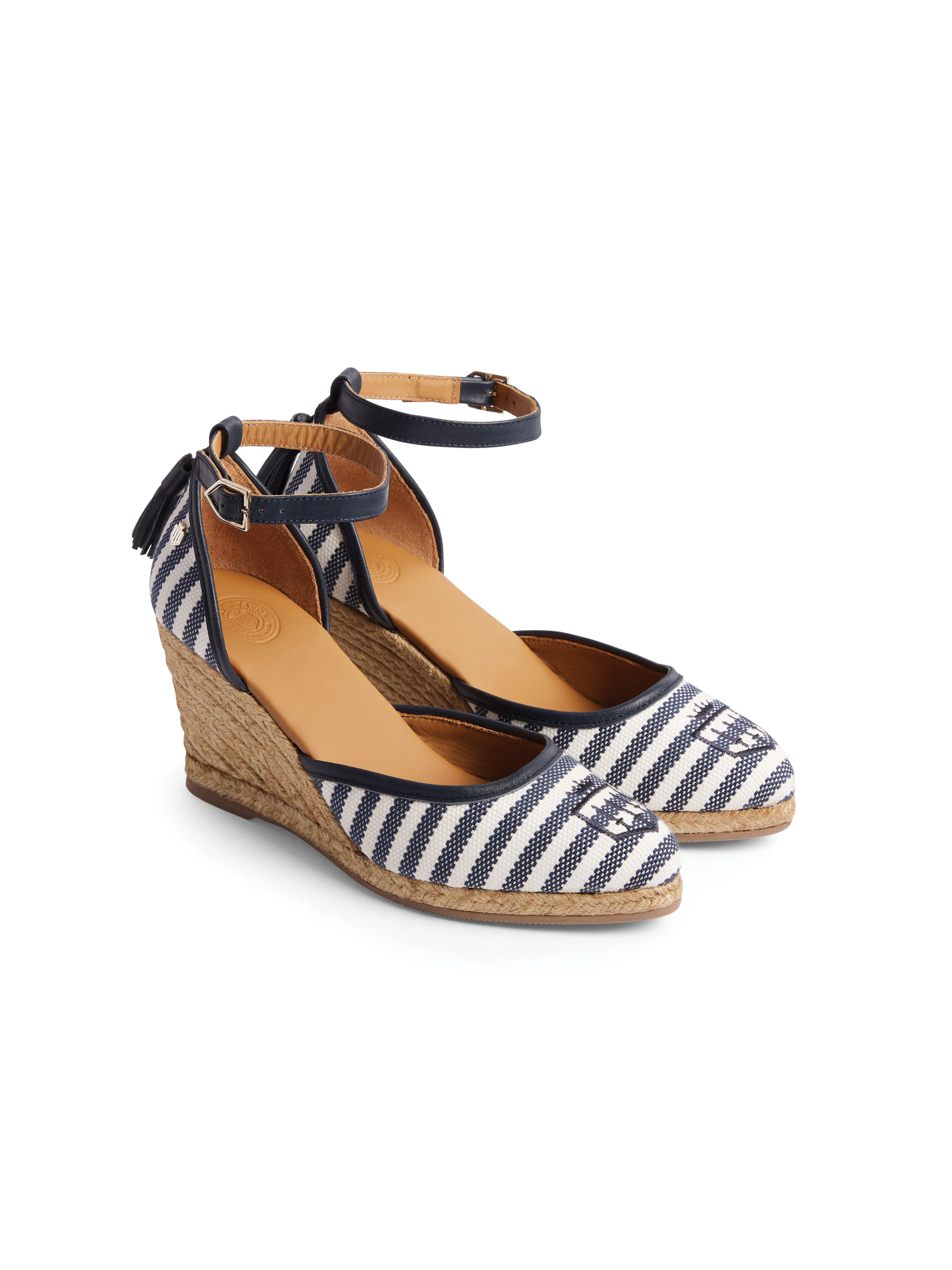 Monaco Wedge - Navy Stripe - Image 3