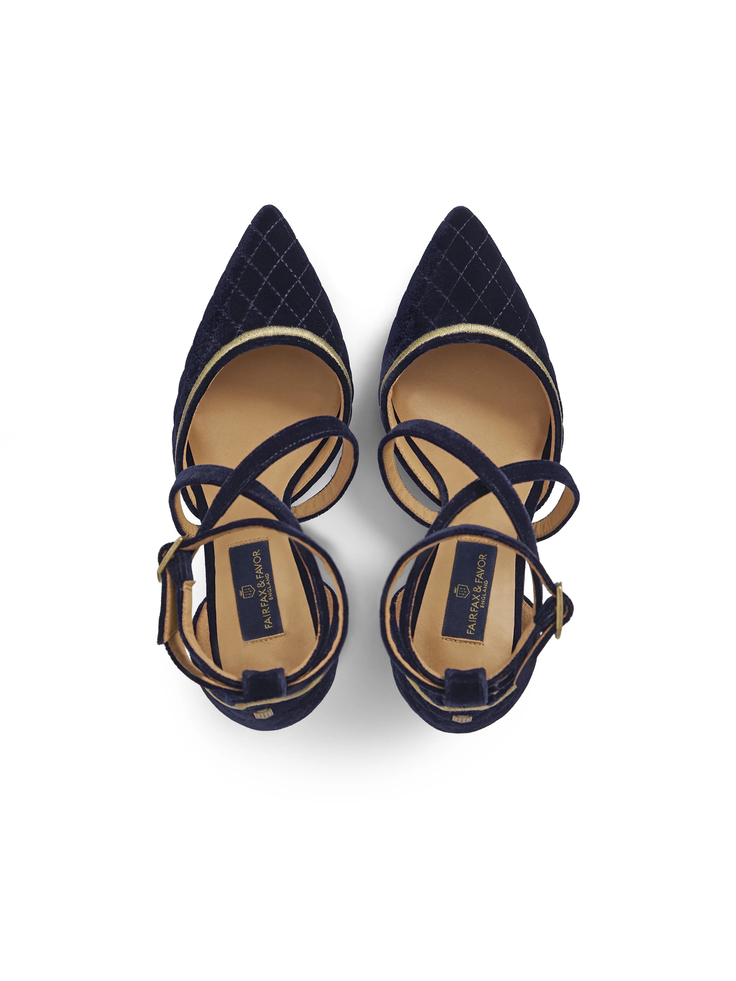York - Navy Quilted Velvet - Image 3