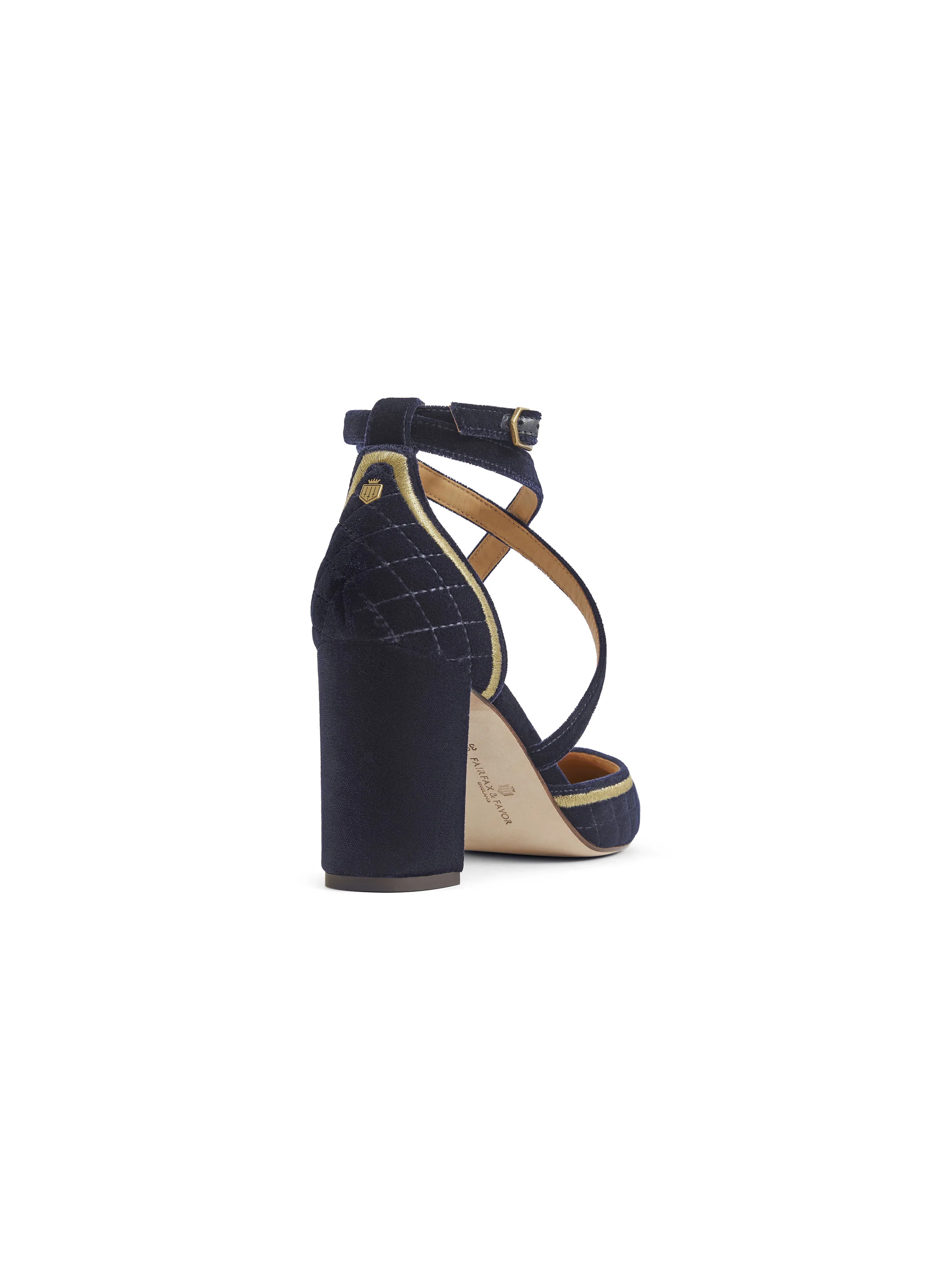 York - Navy Quilted Velvet - Image 4