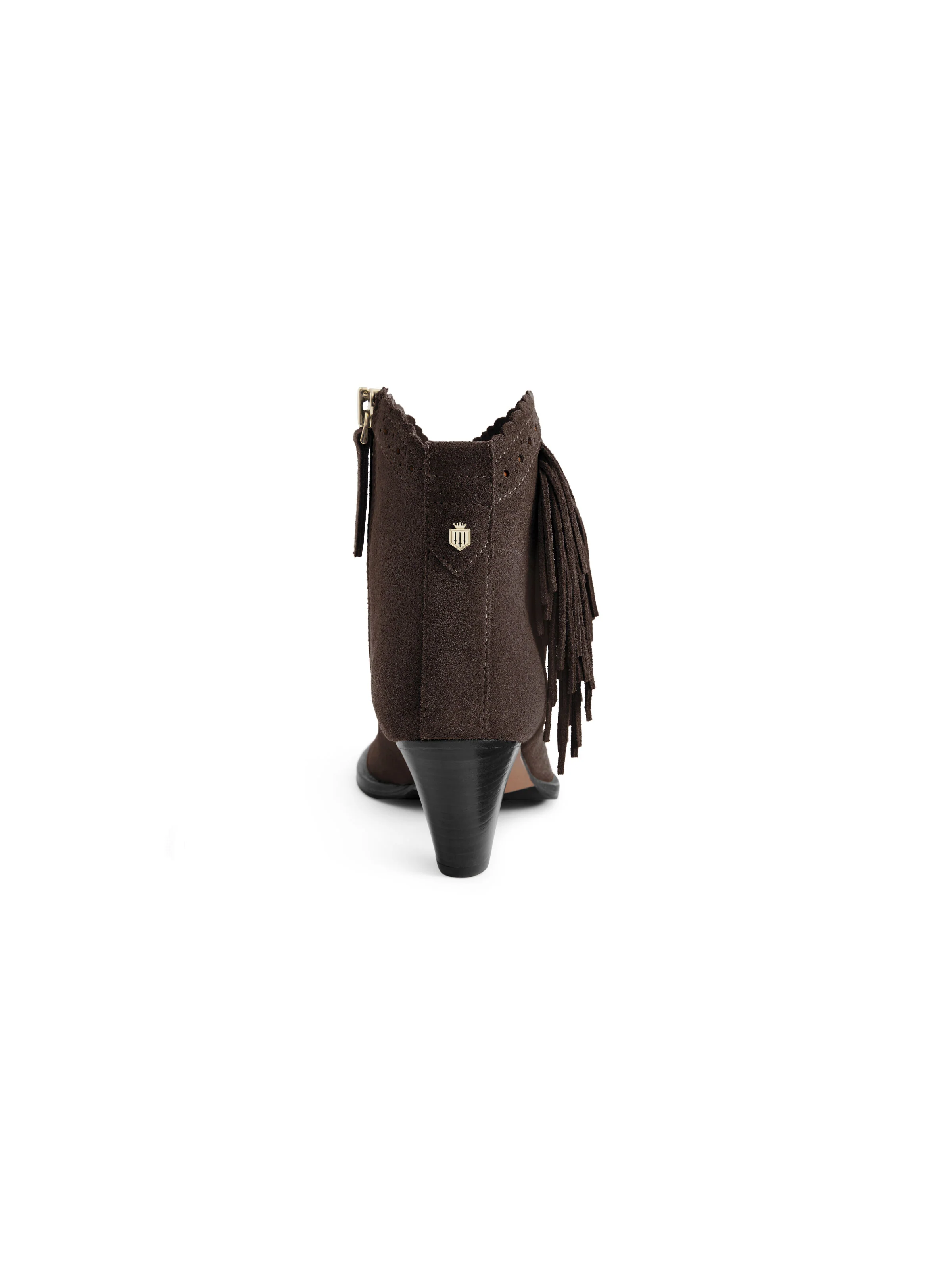 Regina Fringed Ankle Boot - Chocolate Suede - Image 5