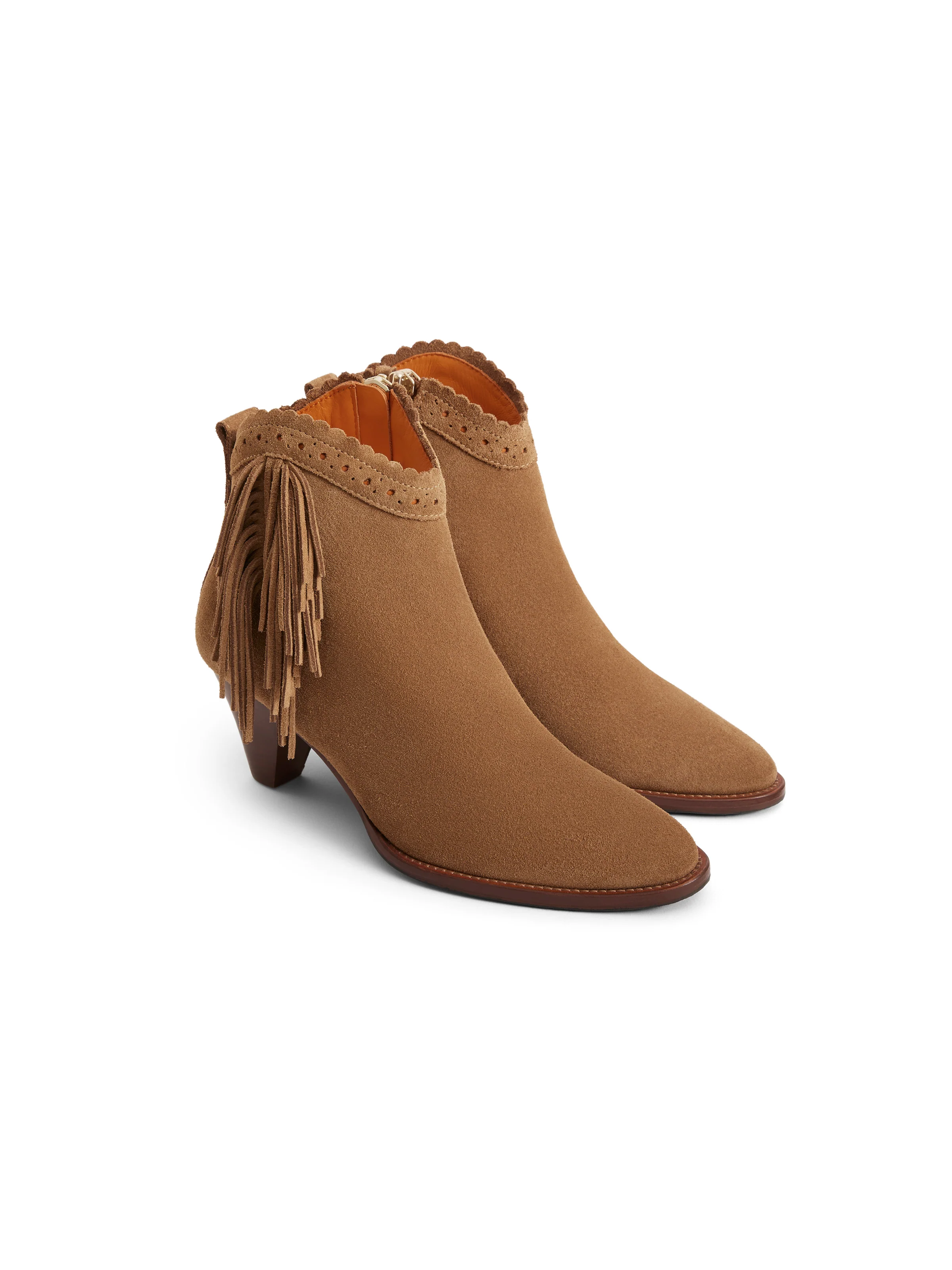 Regina Fringed Ankle Boot - Tan Suede - Image 3