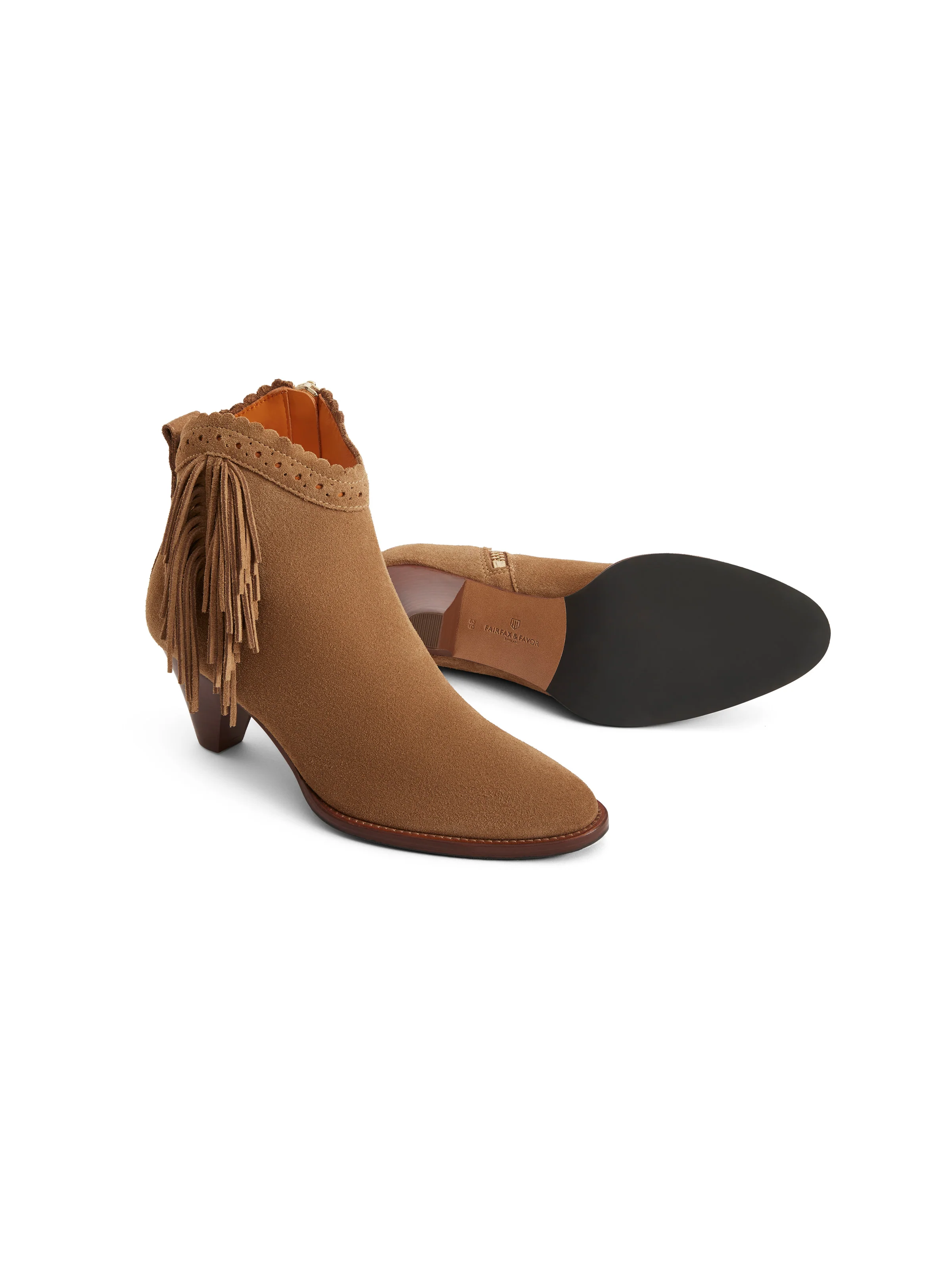 Regina Fringed Ankle Boot - Tan Suede - Image 4