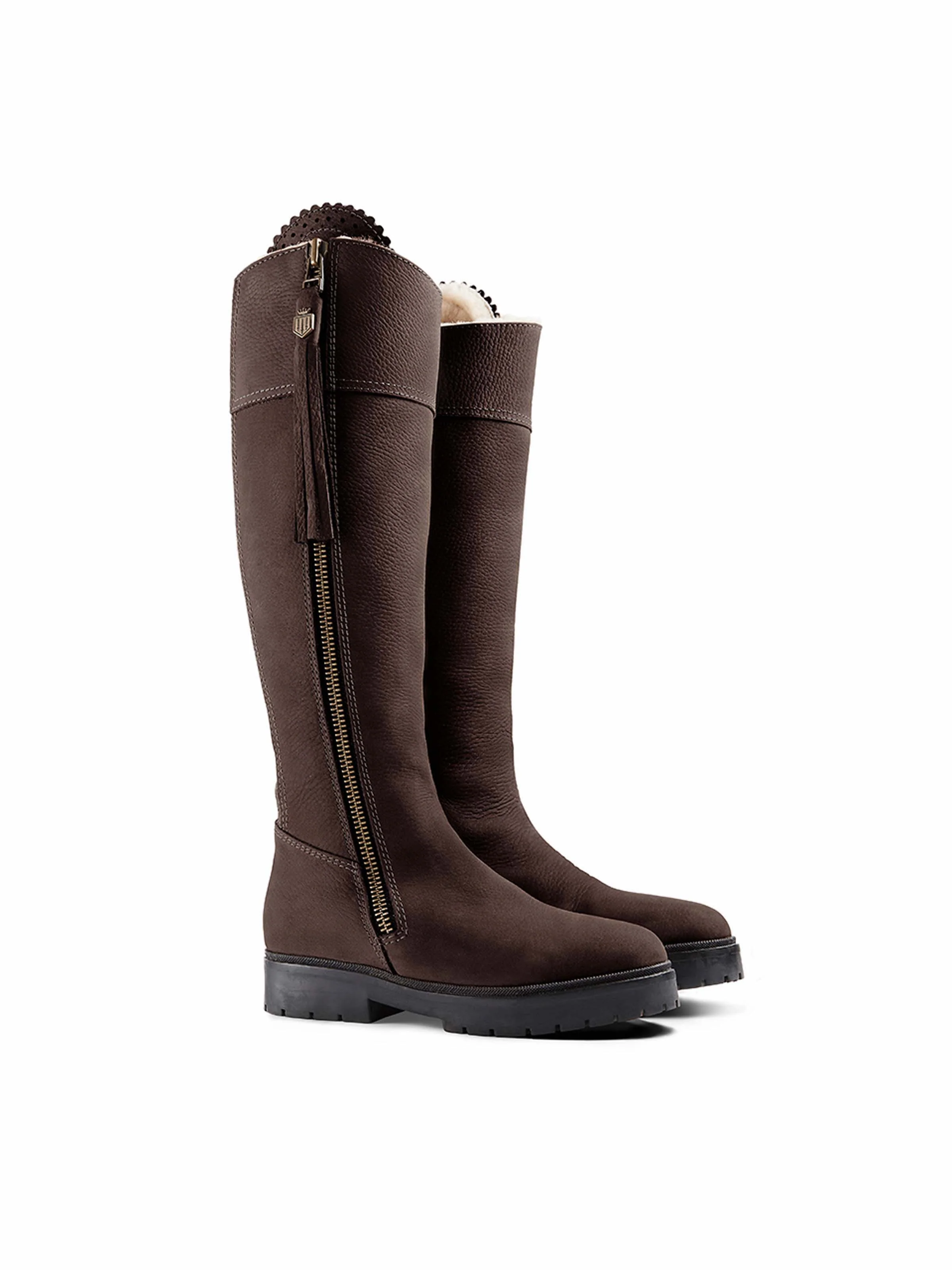 Shearling Lined Regina (Sporting Fit) - Chocolate Nubuck - Image 3