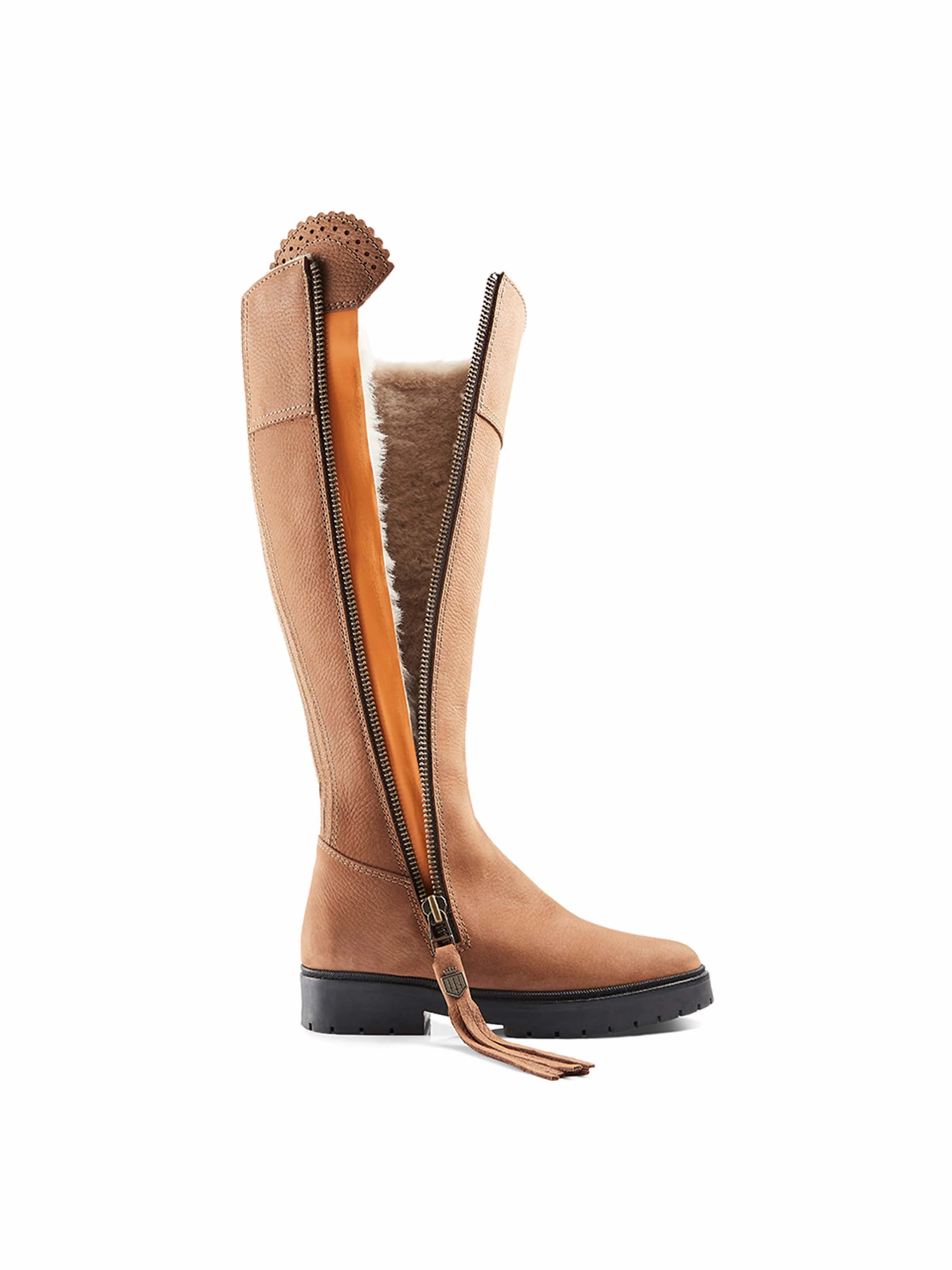 Shearling Lined Regina (Narrow Fit) - Cognac Nubuck - Image 3