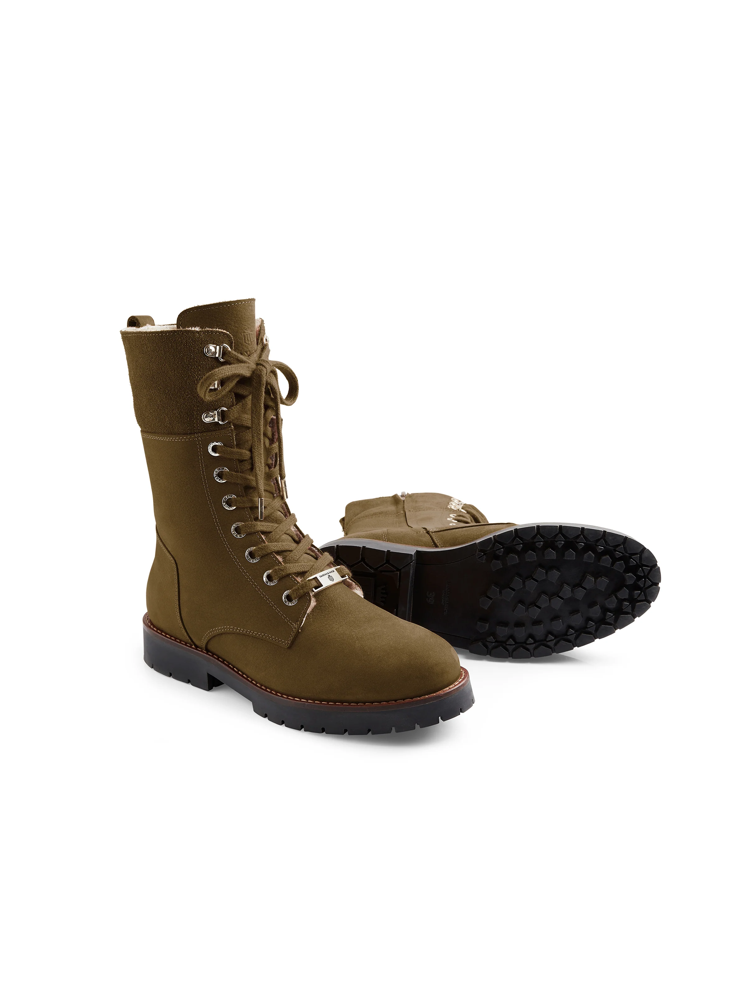 Shearling Lined Anglesey - Olive Nubuck - Image 4