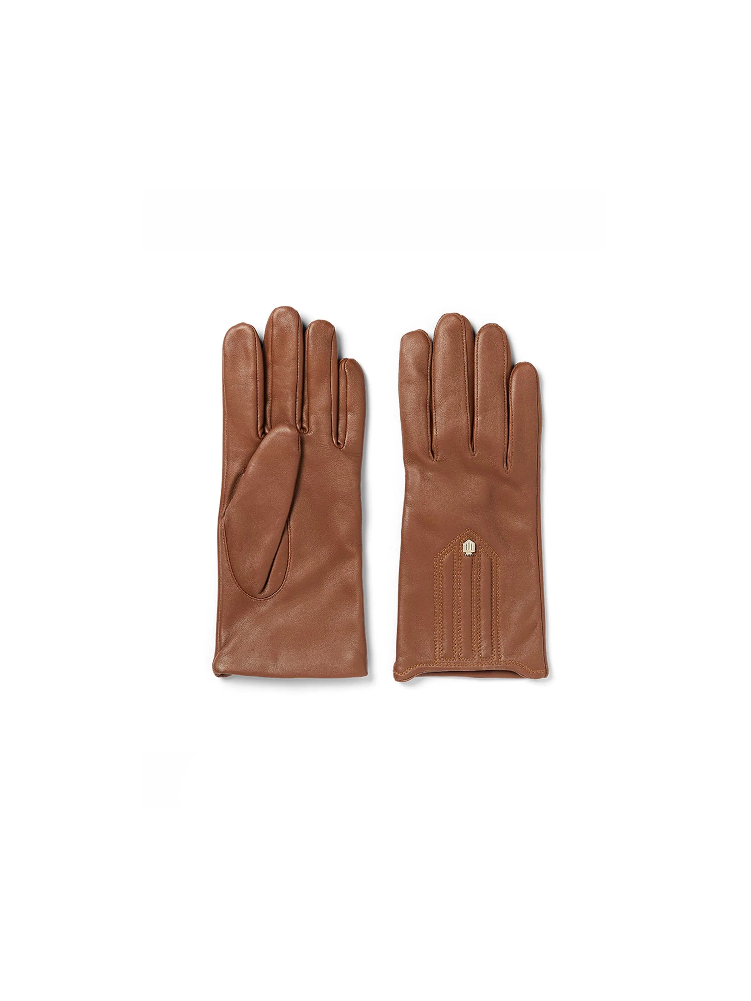 Signature Cashmere & Wool Gloves - Tan - Image 2
