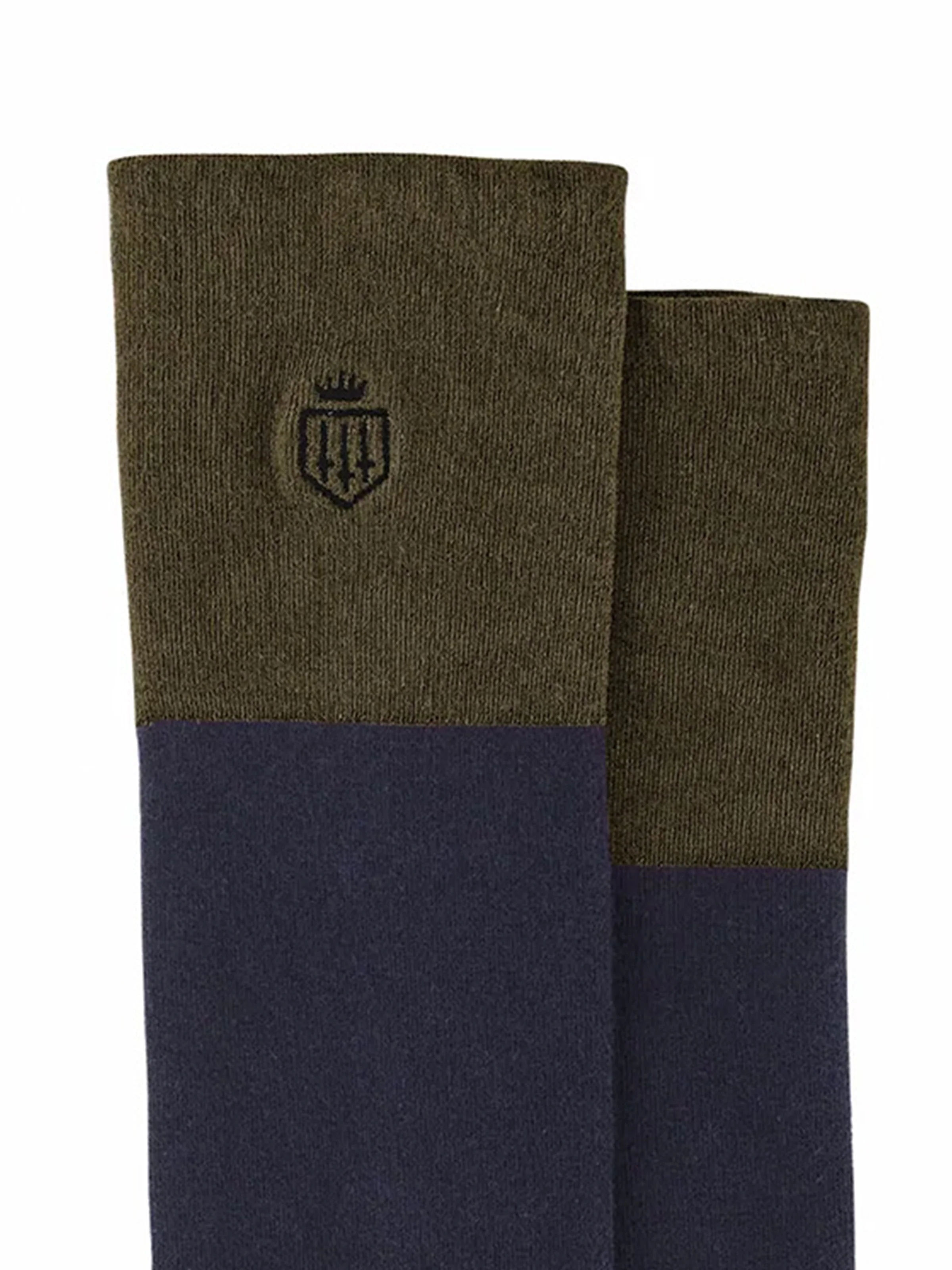 Signature Women's Knee High Socks - Navy & Olive - Image 2