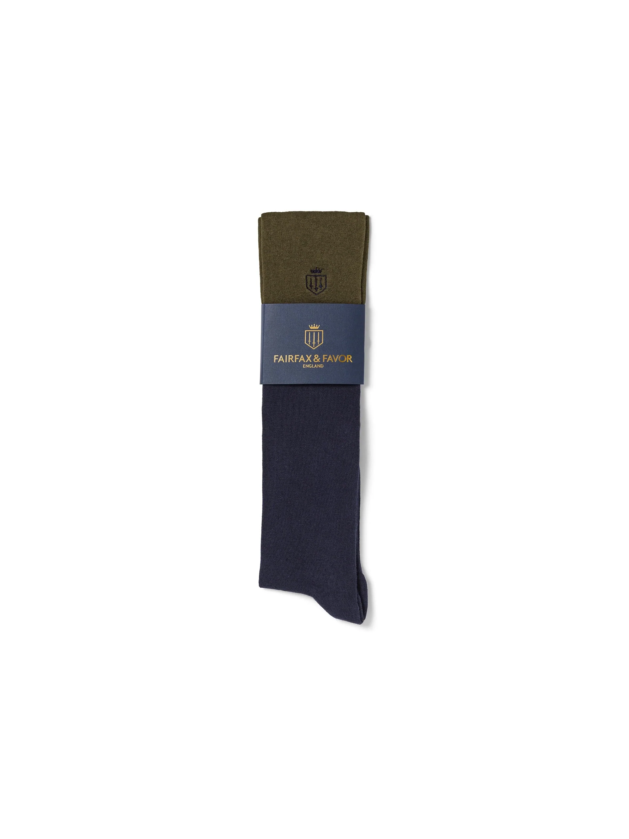 Signature Women's Knee High Socks - Navy & Olive - Image 3