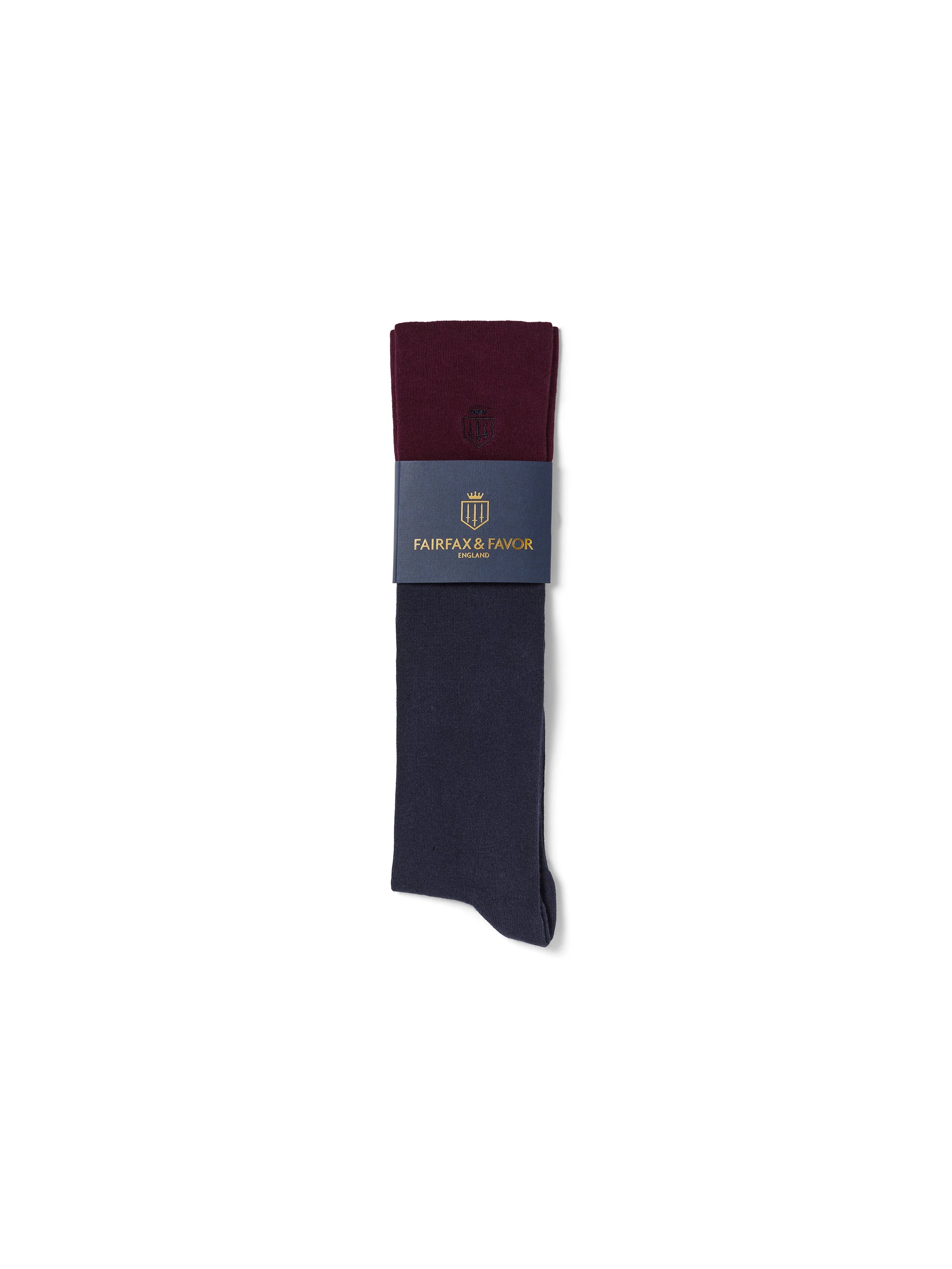 Signature Women's Knee High Socks - Navy & Plum - Image 3