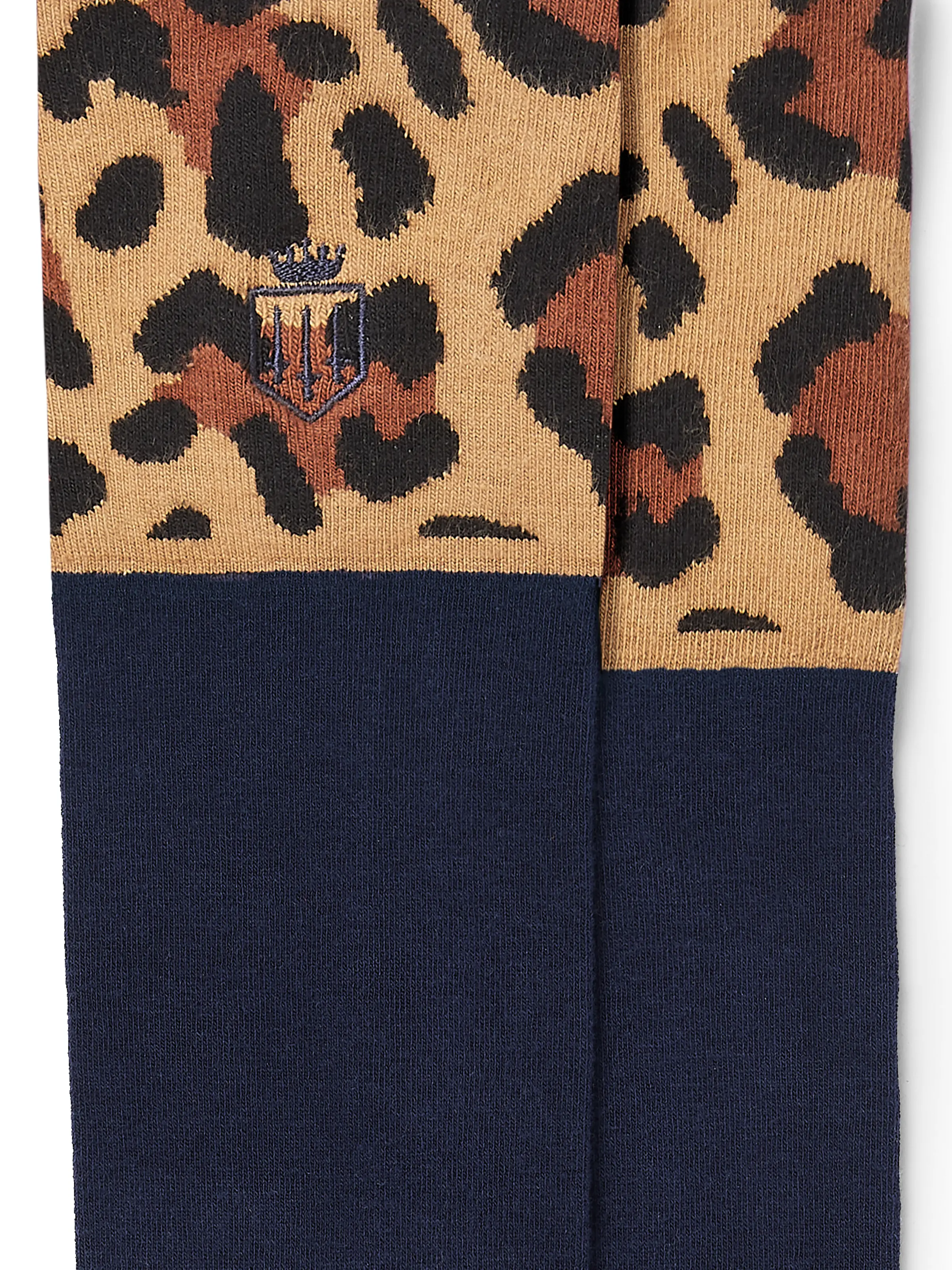 Signature Women's Knee High Socks - Navy & Leopard - Image 3