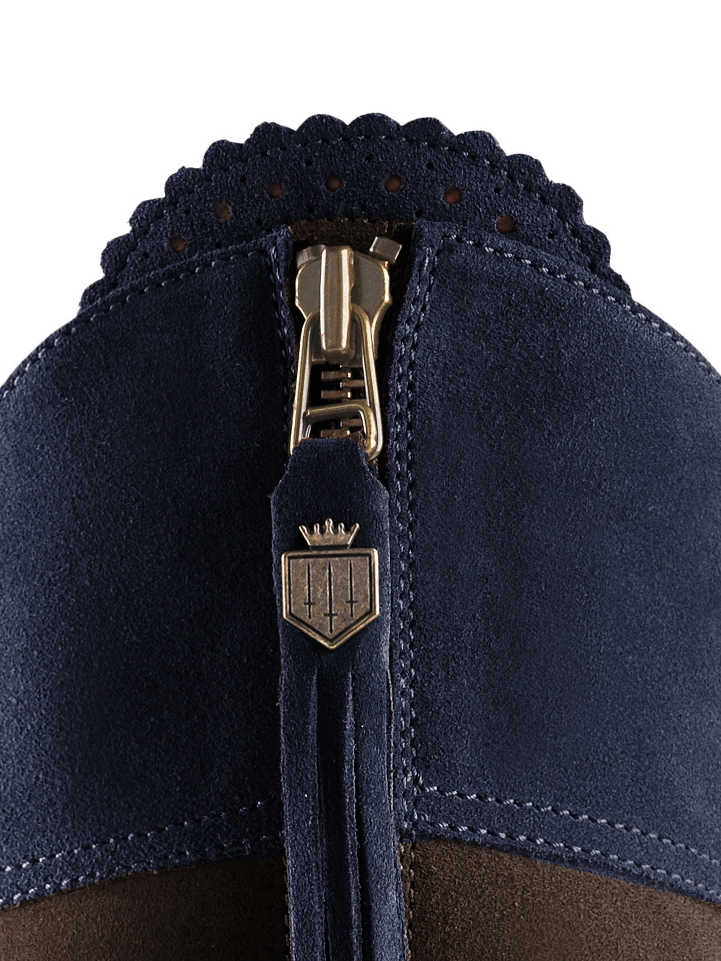 Regina (Sporting Fit) - Chocolate & Navy Suede - Image 4