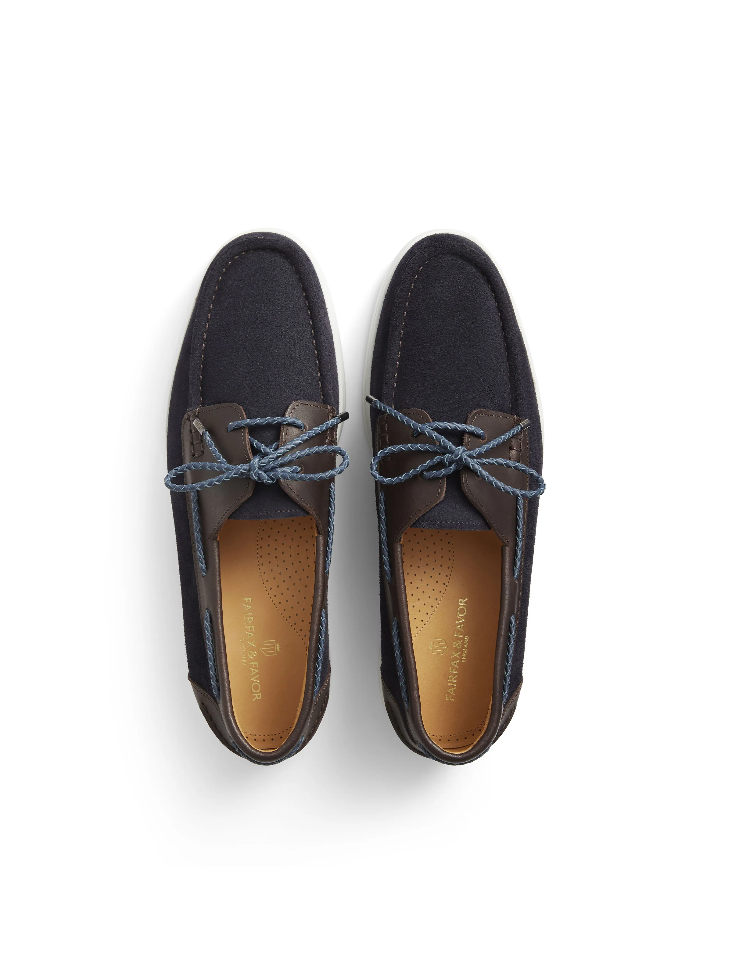Wells - Navy & Chocolate Suede - Image 2
