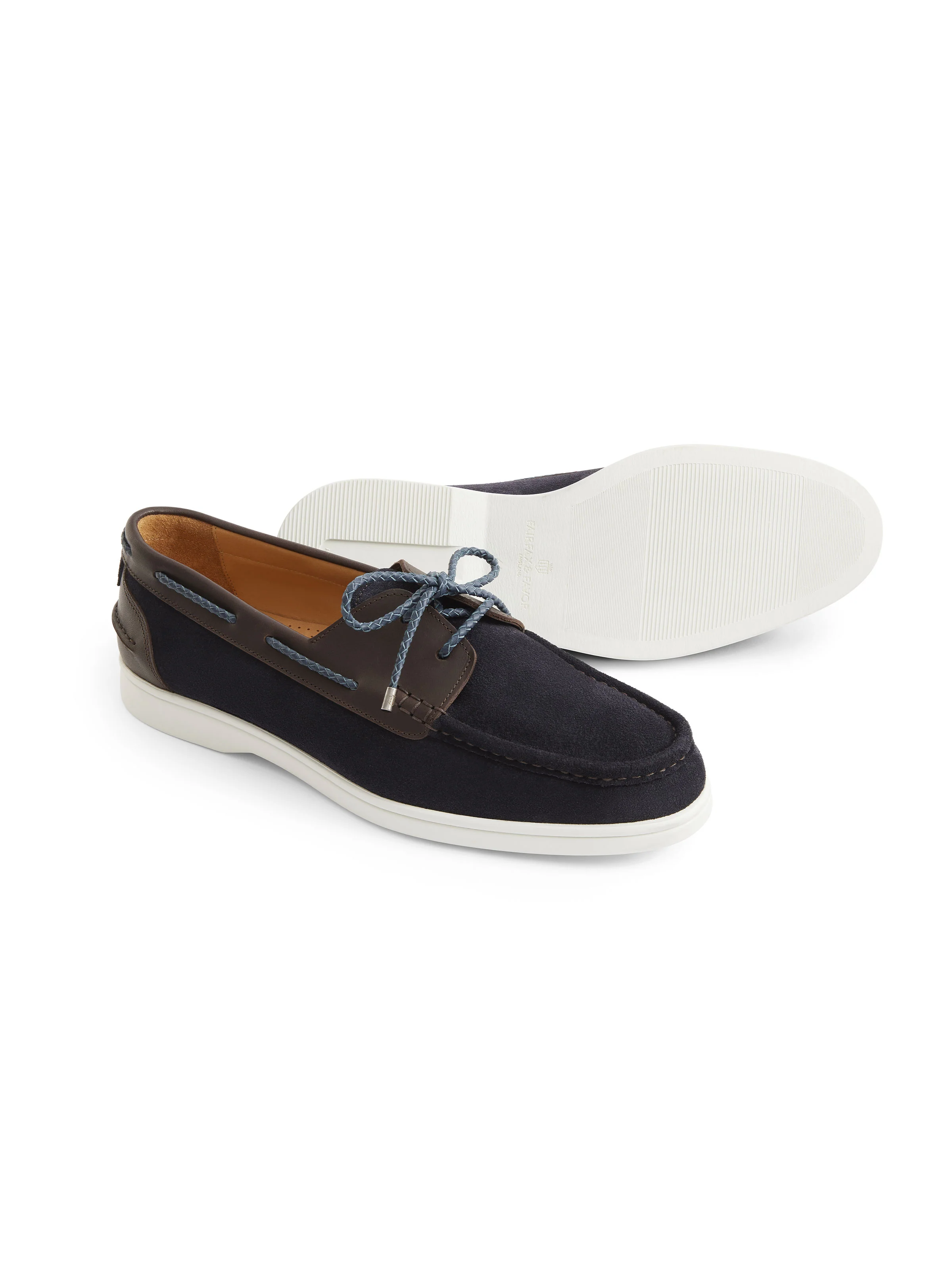 Wells - Navy & Chocolate Suede - Image 4