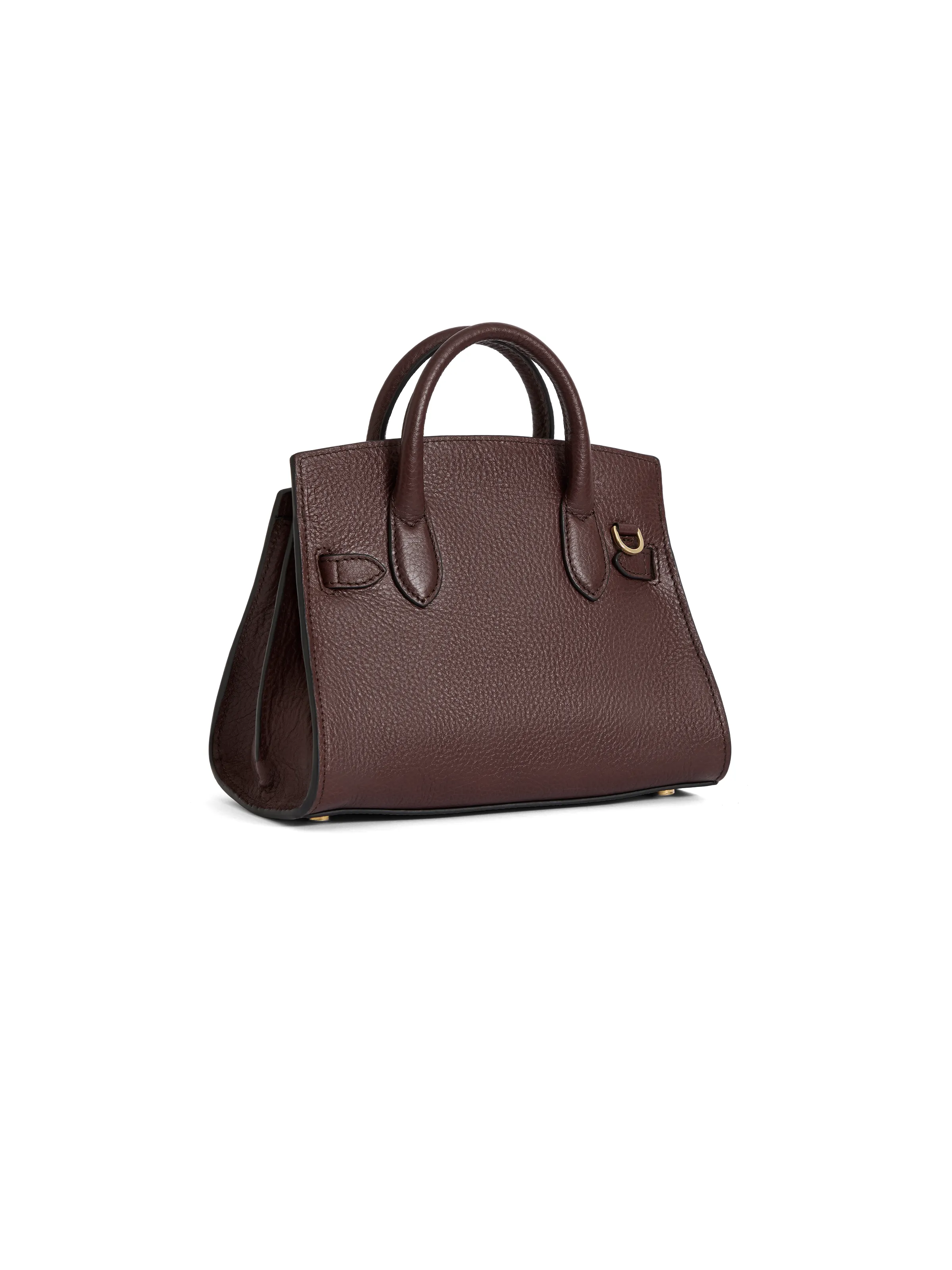 Town & Country - Micro Top Handle Bag - Burgundy Pebbled Leather - Image 3