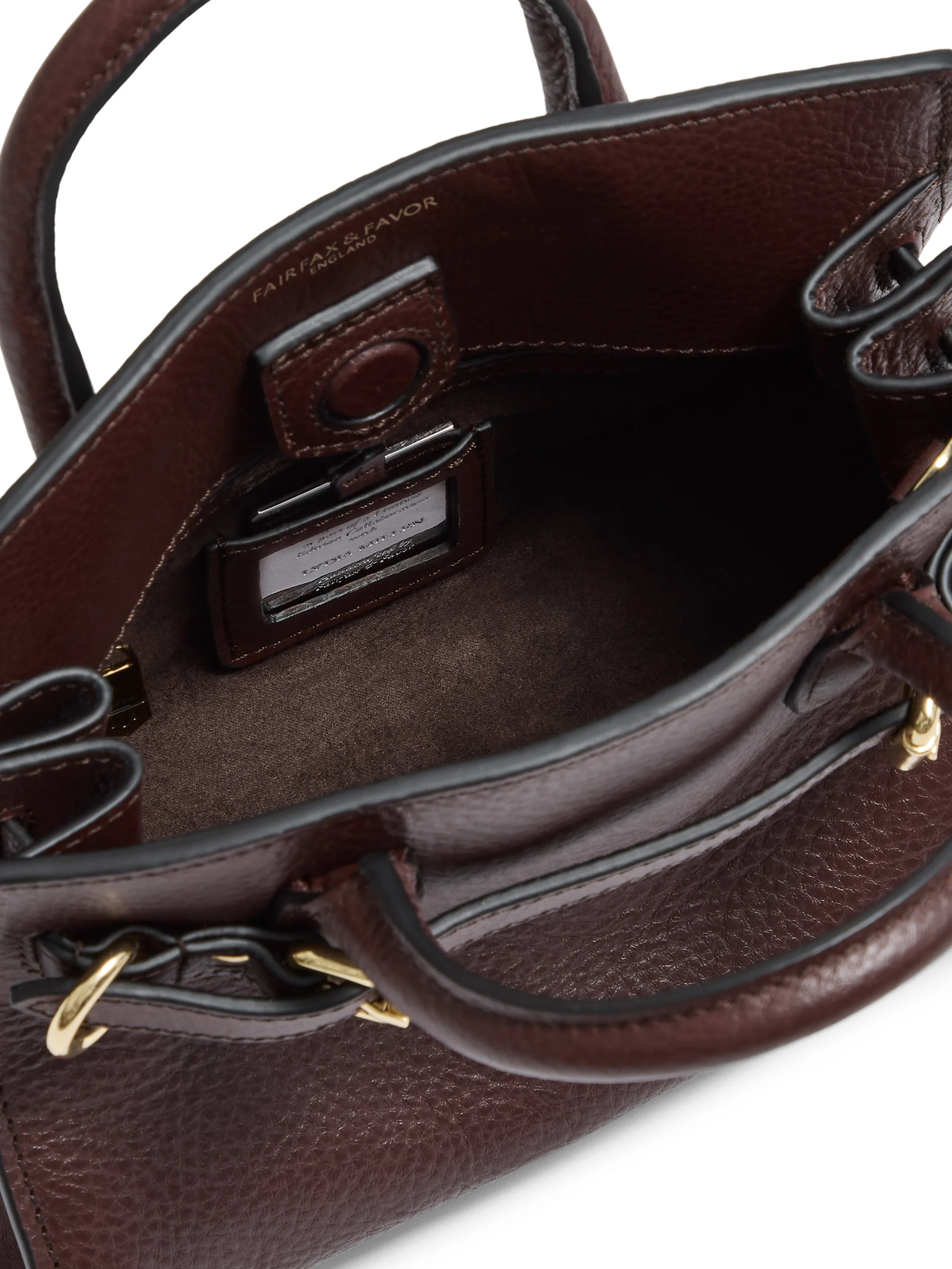 Town & Country - Micro Top Handle Bag - Burgundy Pebbled Leather - Image 5